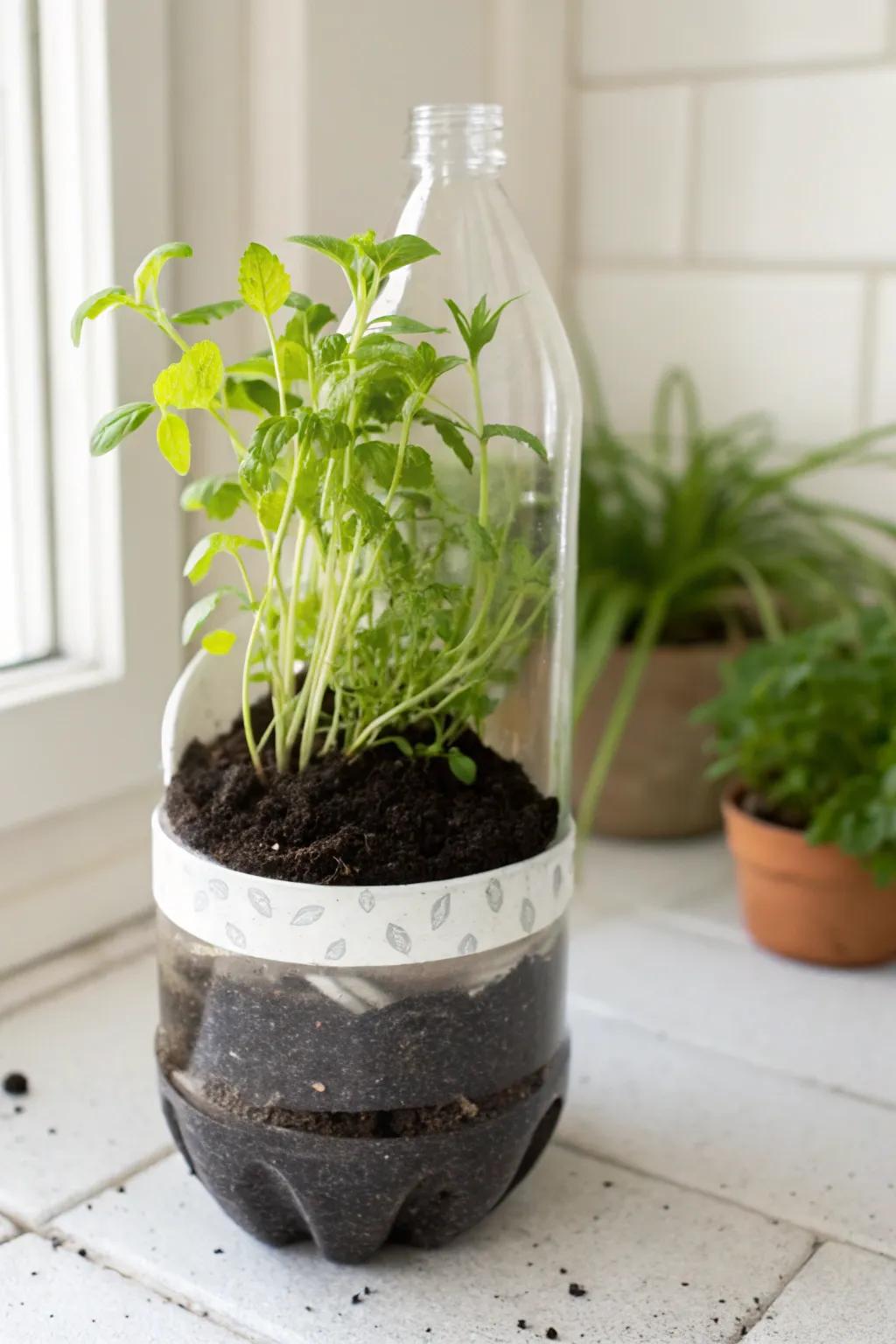 Uncover the charm of Scandinavian minimalism with a Boho accent in this DIY self-hydrating planter, optimal for the thoughtful horticulturist.