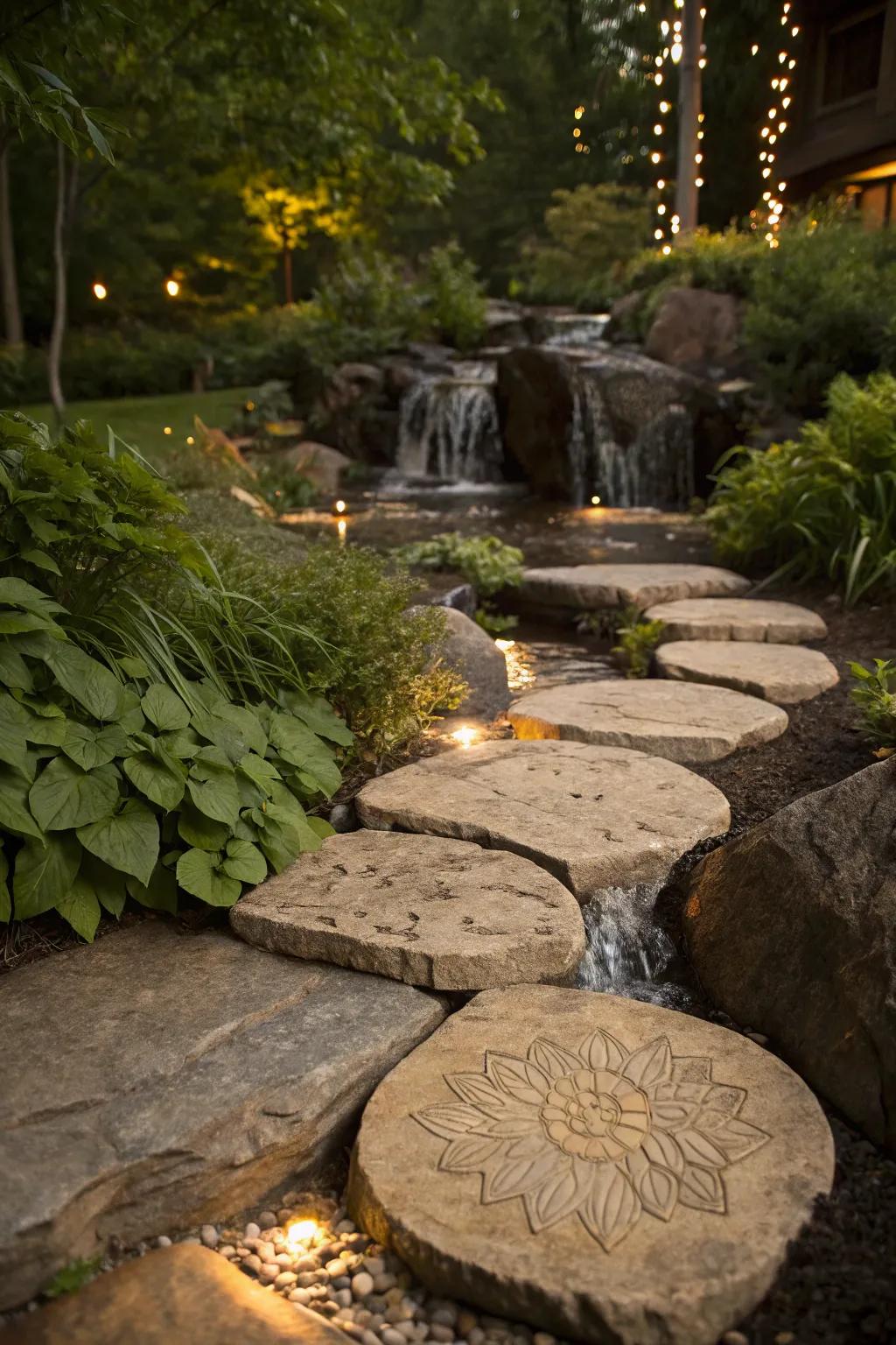 Step into serenity with a fashioned route to tranquility.