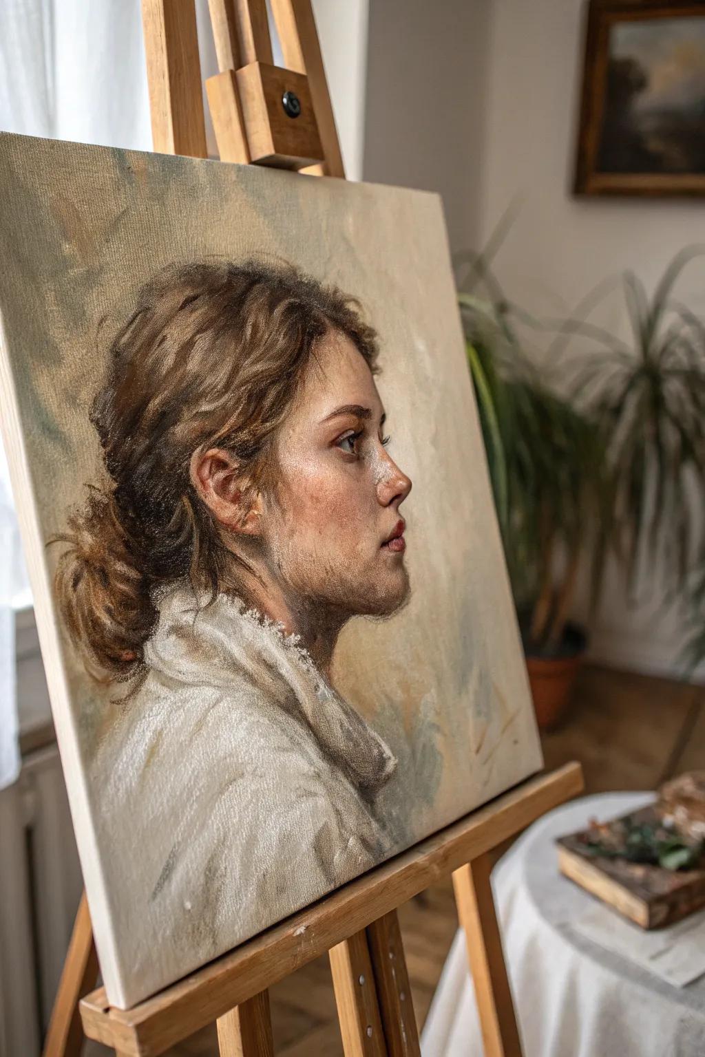 Embrace the allure of texture in portrait painting, wherein each stroke recounts a tale.