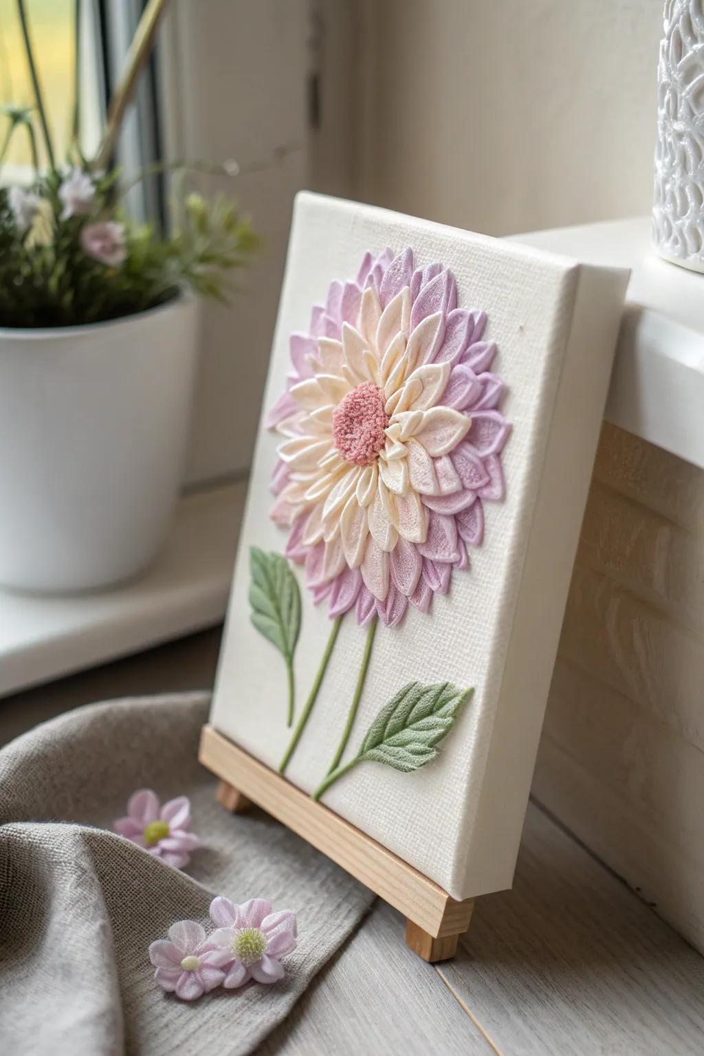 Transform your space with the dimensional beauty of dimensional paint flowers—a perfect blend of art and craft for the minimalist soul.