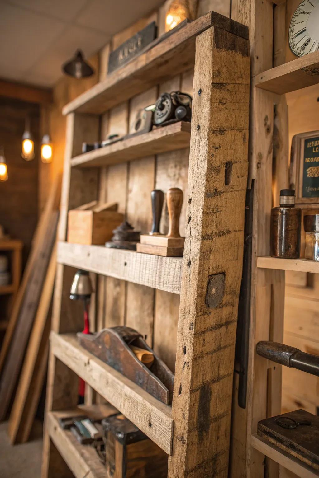 Enhance your area with handcrafted skid wood shelves, where rustic charm encounters useful design.