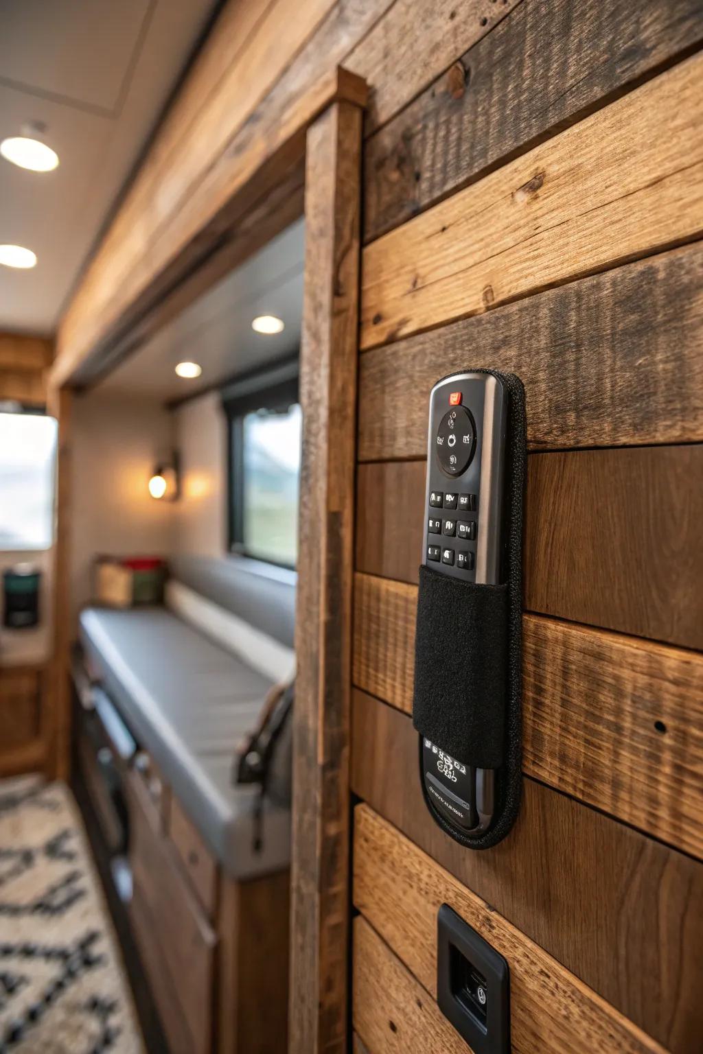 Maintain stylish organization of your remote controls with this straightforward hook and loop fastener method!