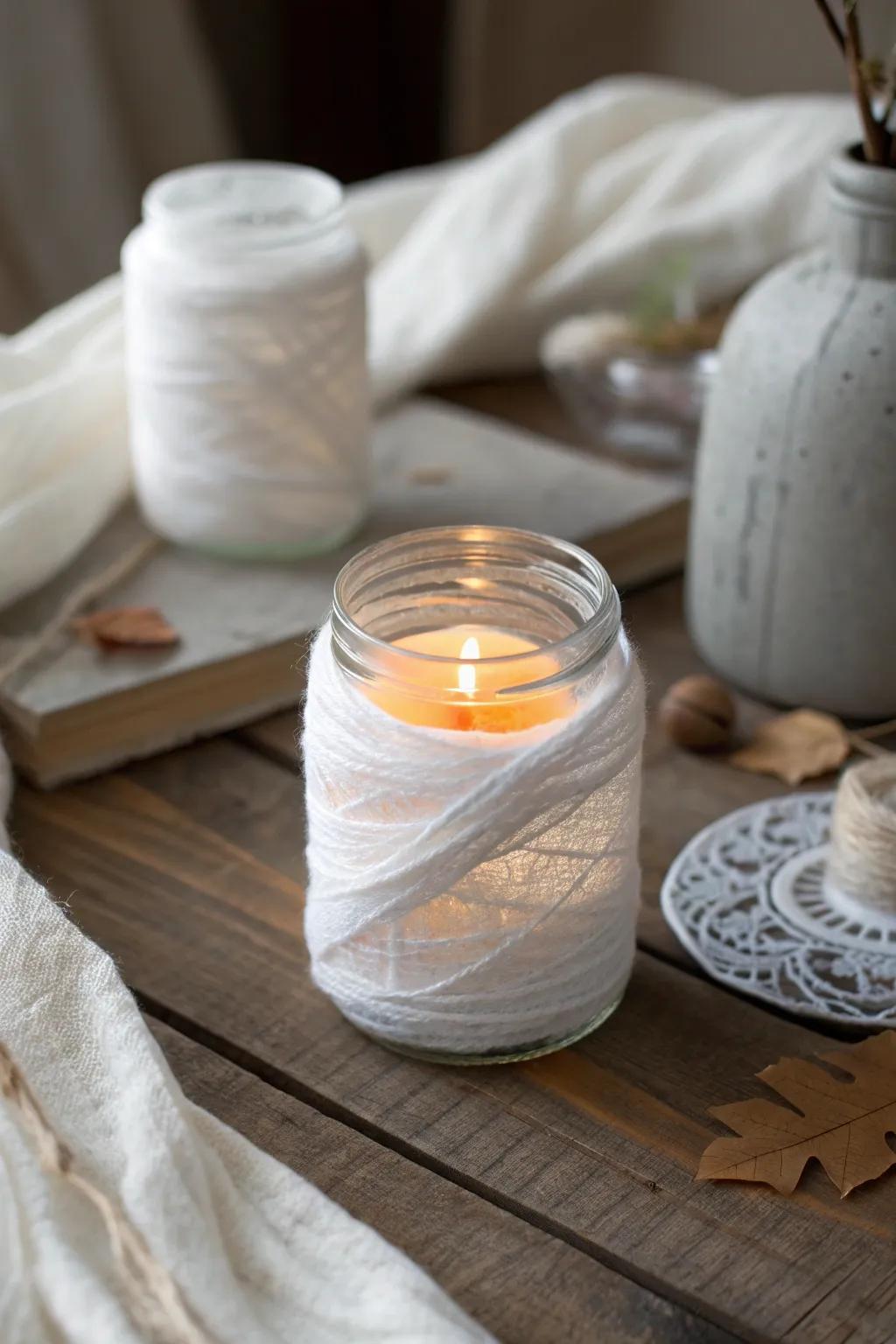 Illuminate your Halloween with these charming Bandaged Figurine Light Containers, an ideal fusion of spookiness and elegance for your festive decor.