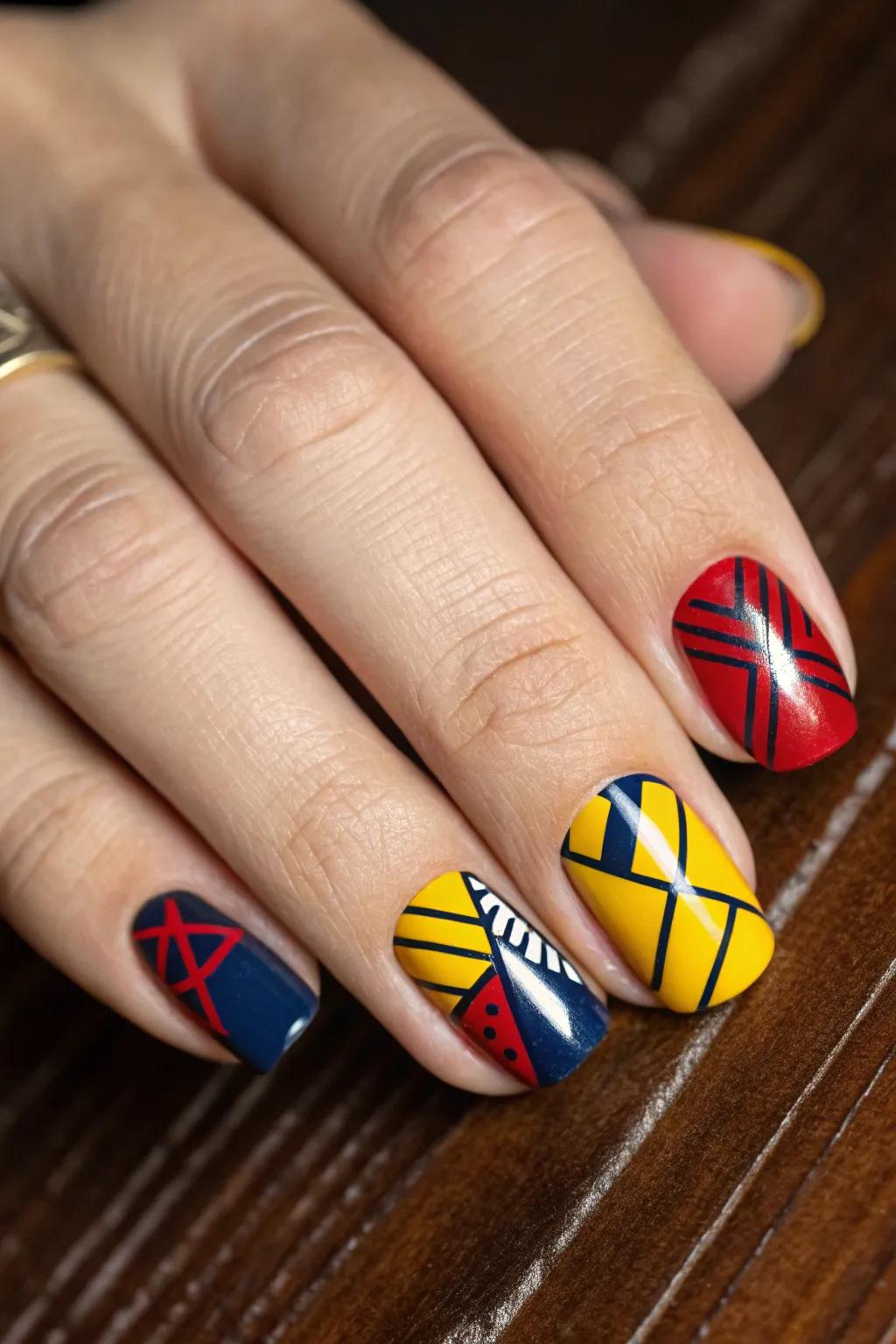 Sculpt your personal aesthetic with abstract art upon your nails—a convergence of modernity and craftsmanship.
