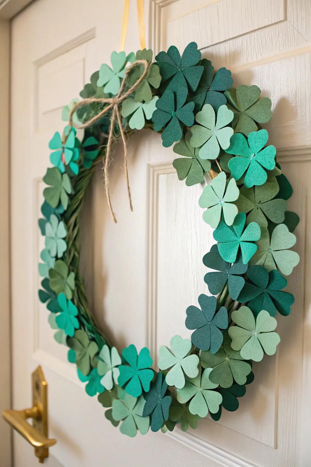 Welcome spring with a dash of refinement and allure - a paper trefoil garland embodying minimalist charm.