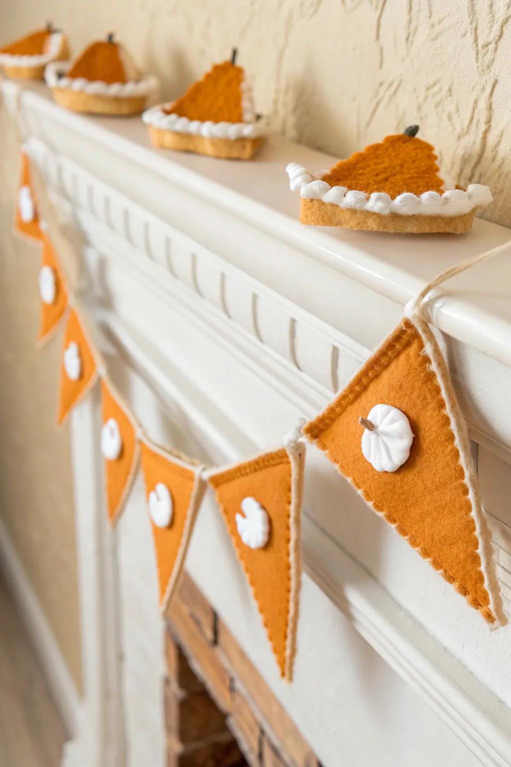 Incorporate a whisper of whimsy into your Thanksgiving ornamentation with this delightful Pumpkin Pie Decorative Chain!