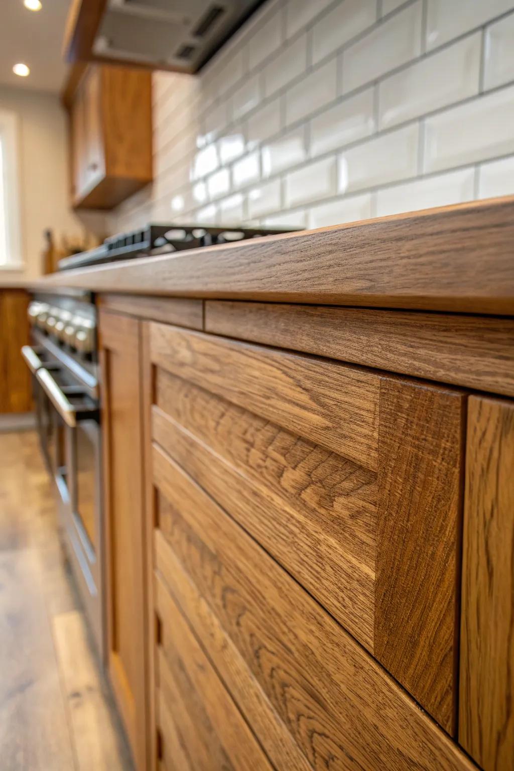 Elevate your cooking area’s warmth with a crafted tongue and groove splashback.
