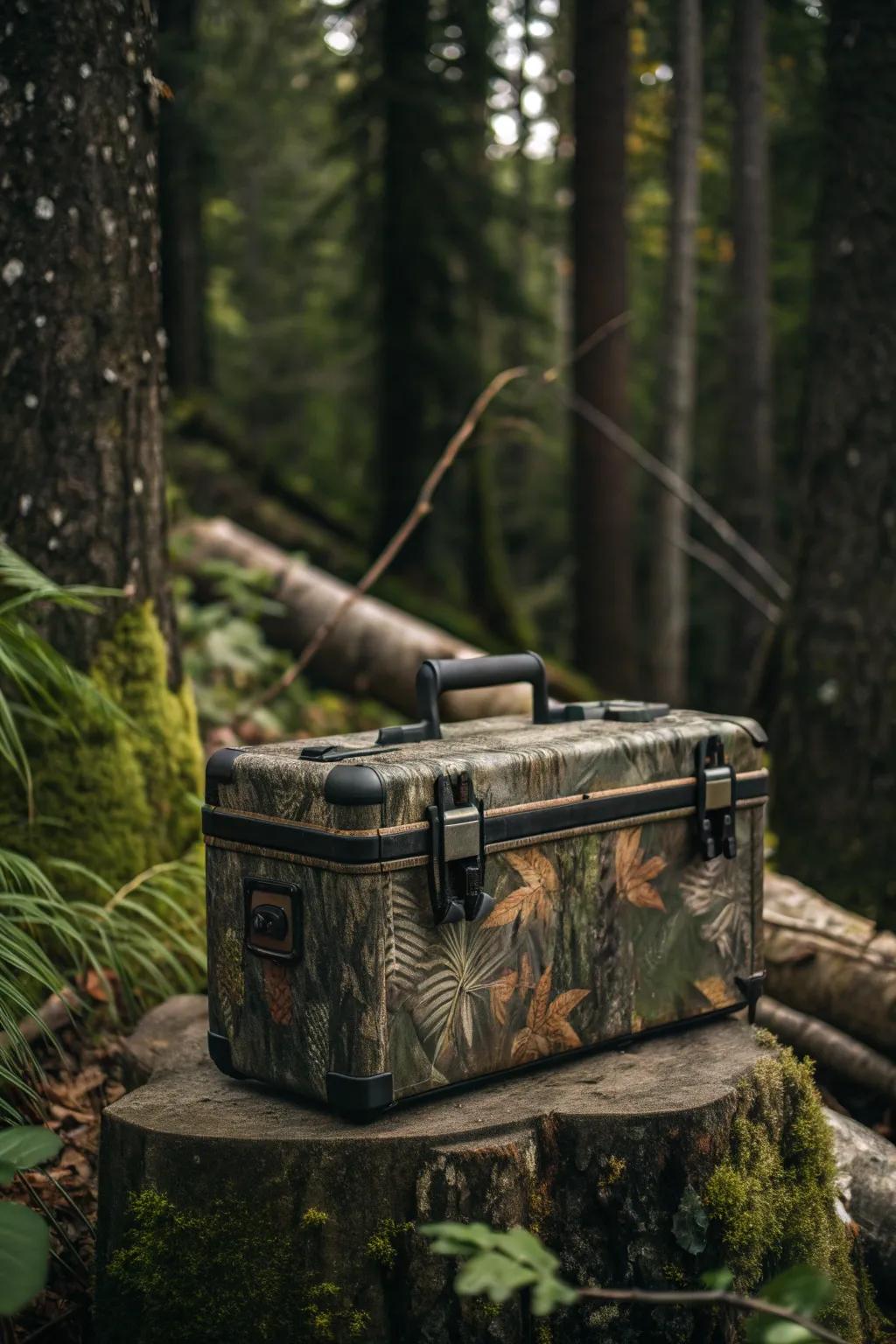Integrate into the wilderness with a camouflage tool chest wrap—where artisanship meets the natural world.