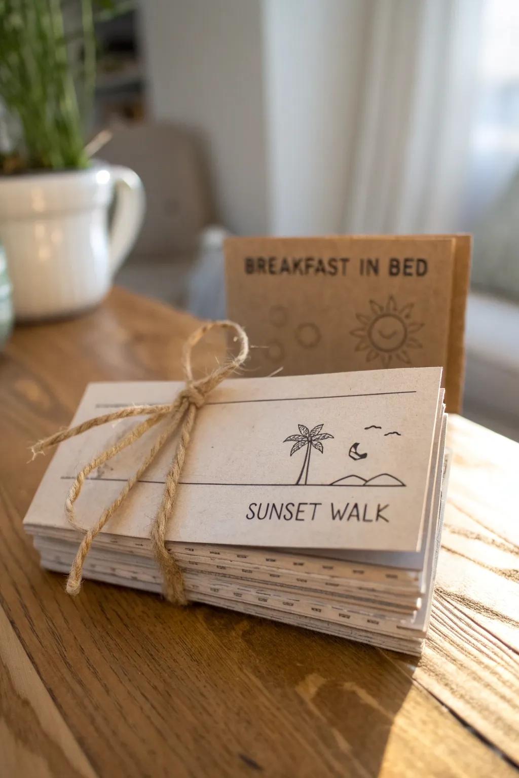 Present experiences, not items: Produce a sincere do-it-yourself voucher booklet this Valentine's Day!