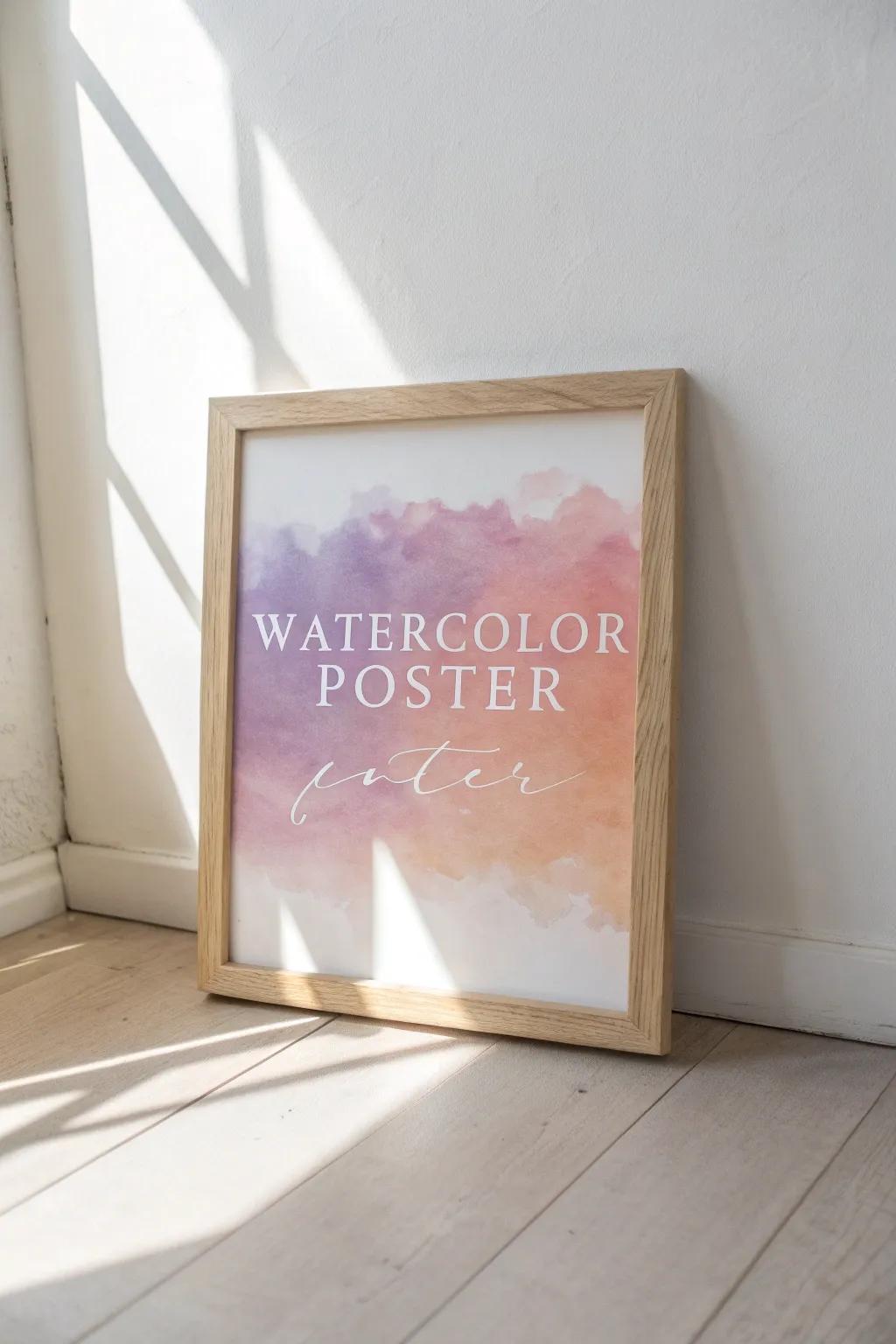Capture the dreamy essence of Valentine's Day with a handcrafted watercolor poster that speaks the language of love in soft hues and elegant calligraphy.