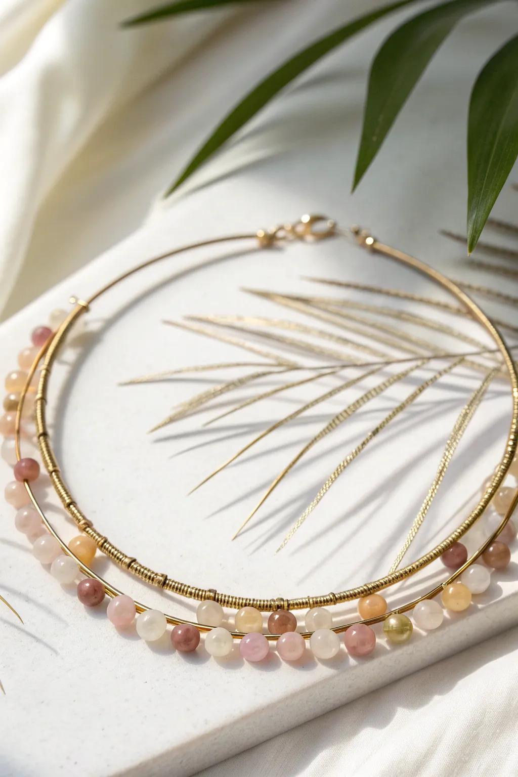 Add a touch of magic to your decor with this beaded metal wreath masterpiece.