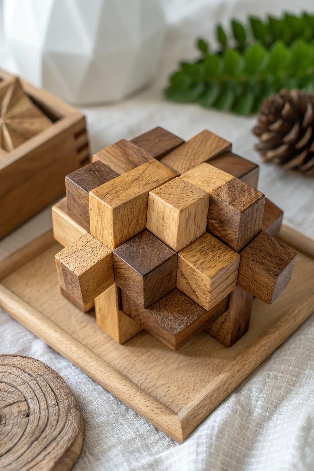 Uncover the loveliness in plainness utilizing artisanal timber puzzle artistry.