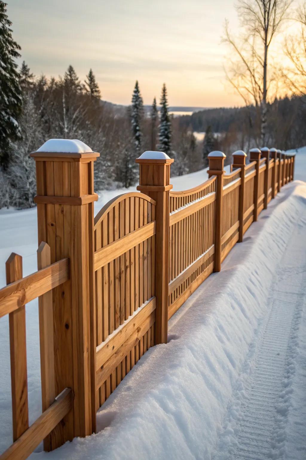 Elevate your winter scenery with handmade timber snow enclosures that merge lively heights and designs.