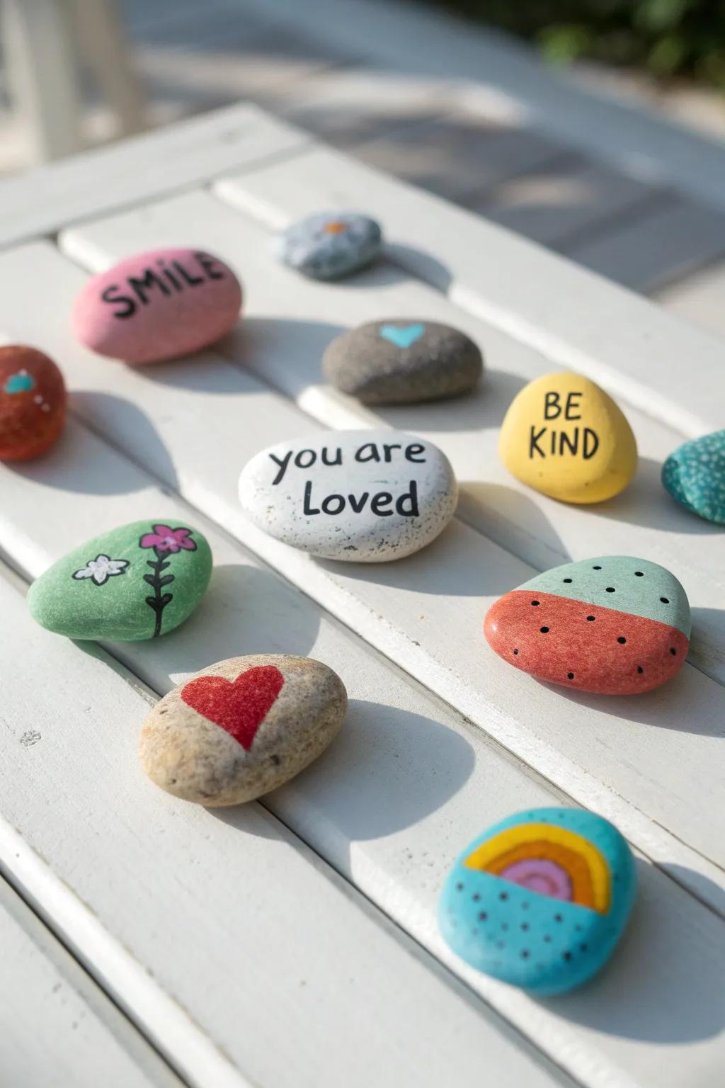 Spread joy with 100 beautifully painted kindness stones, a simple yet powerful way to brighten your community!