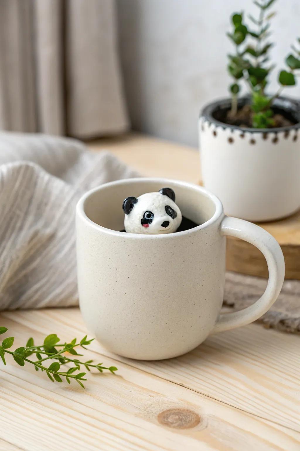 Uncover the delight of a peek-a-boo bear with each sip!