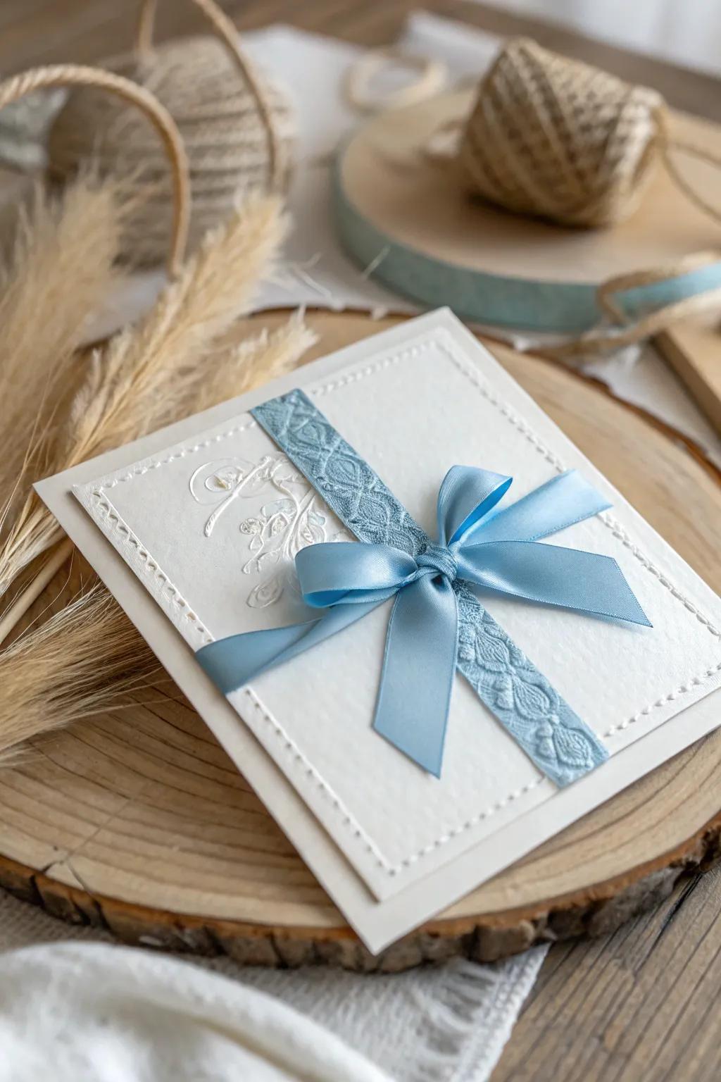 Enhance your baby boy card designs with a touch of silken elegance.