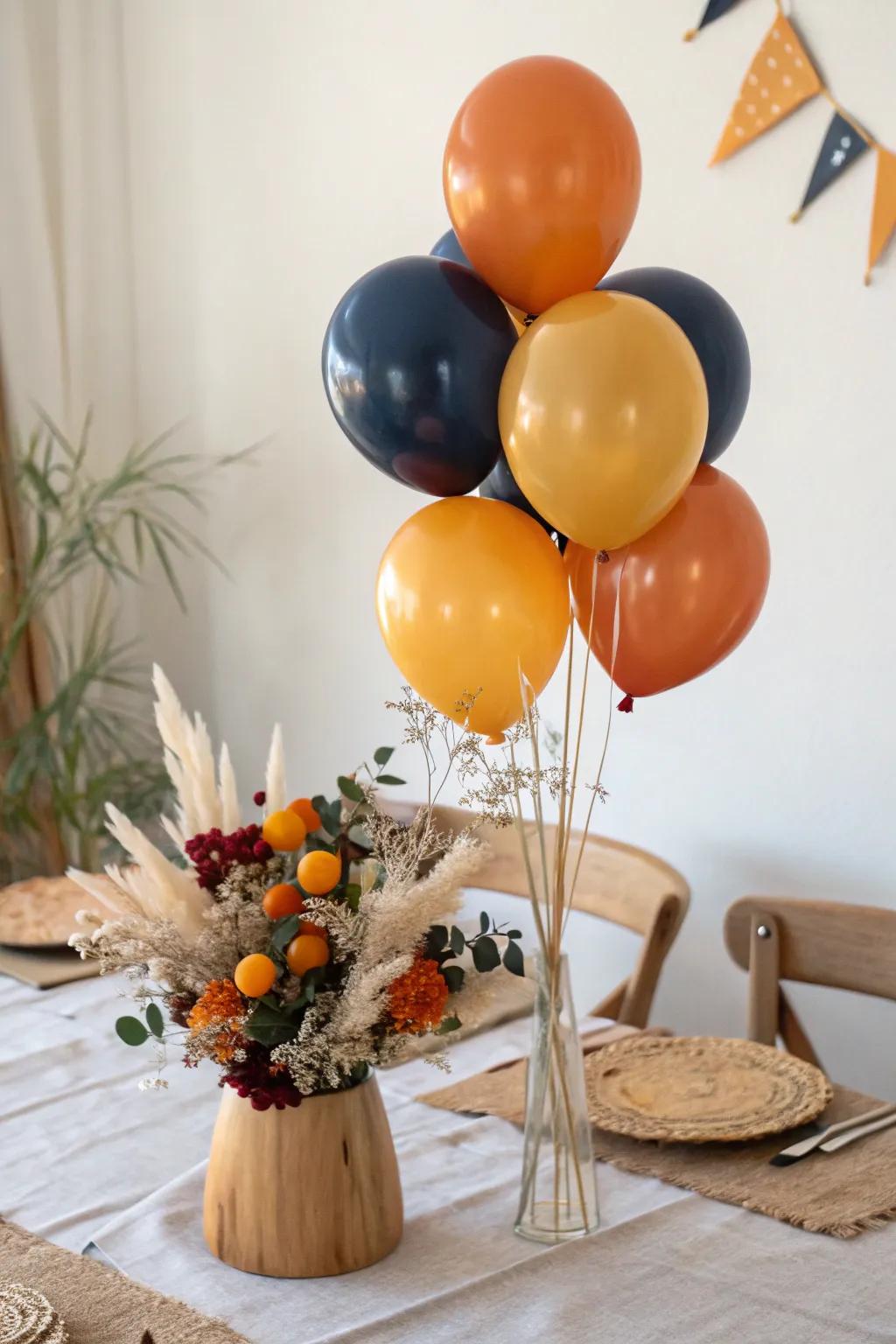 Elevate your dinner party with a stunning balloon centerpiece that combines minimalist elegance with Boho charm.