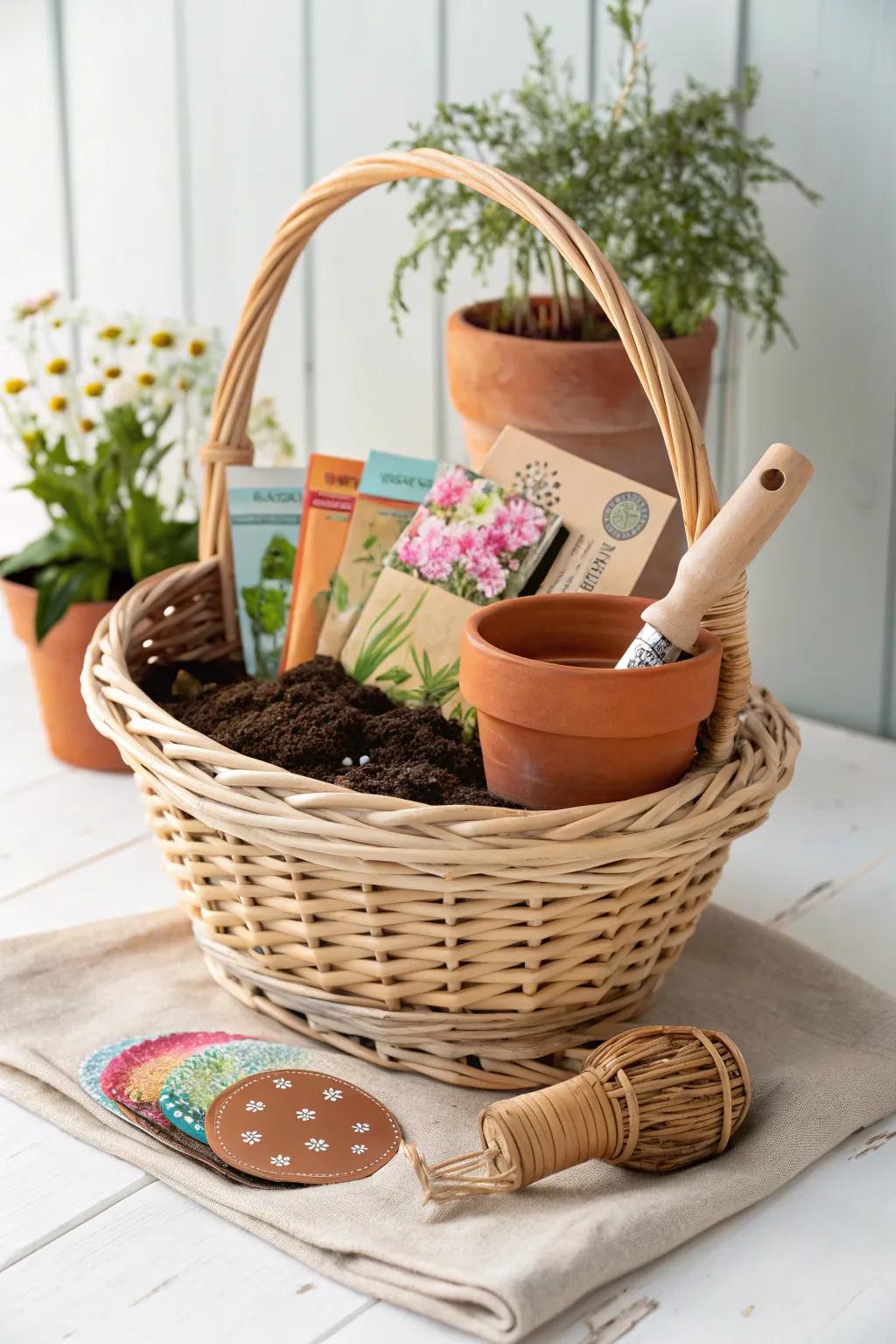 Nurture their green aspirations with this charming birthday basket, perfect for plant enthusiasts. 🌿✨