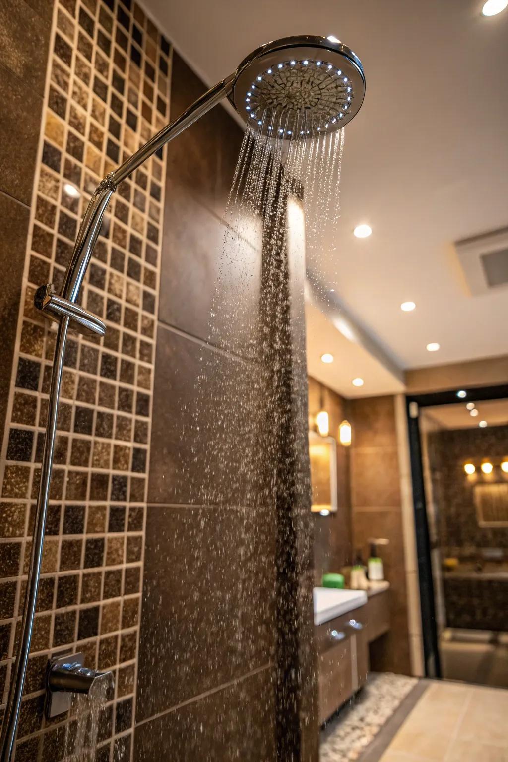 Illumination assumes a pivotal part in exhibiting the allure of chocolate tiling.