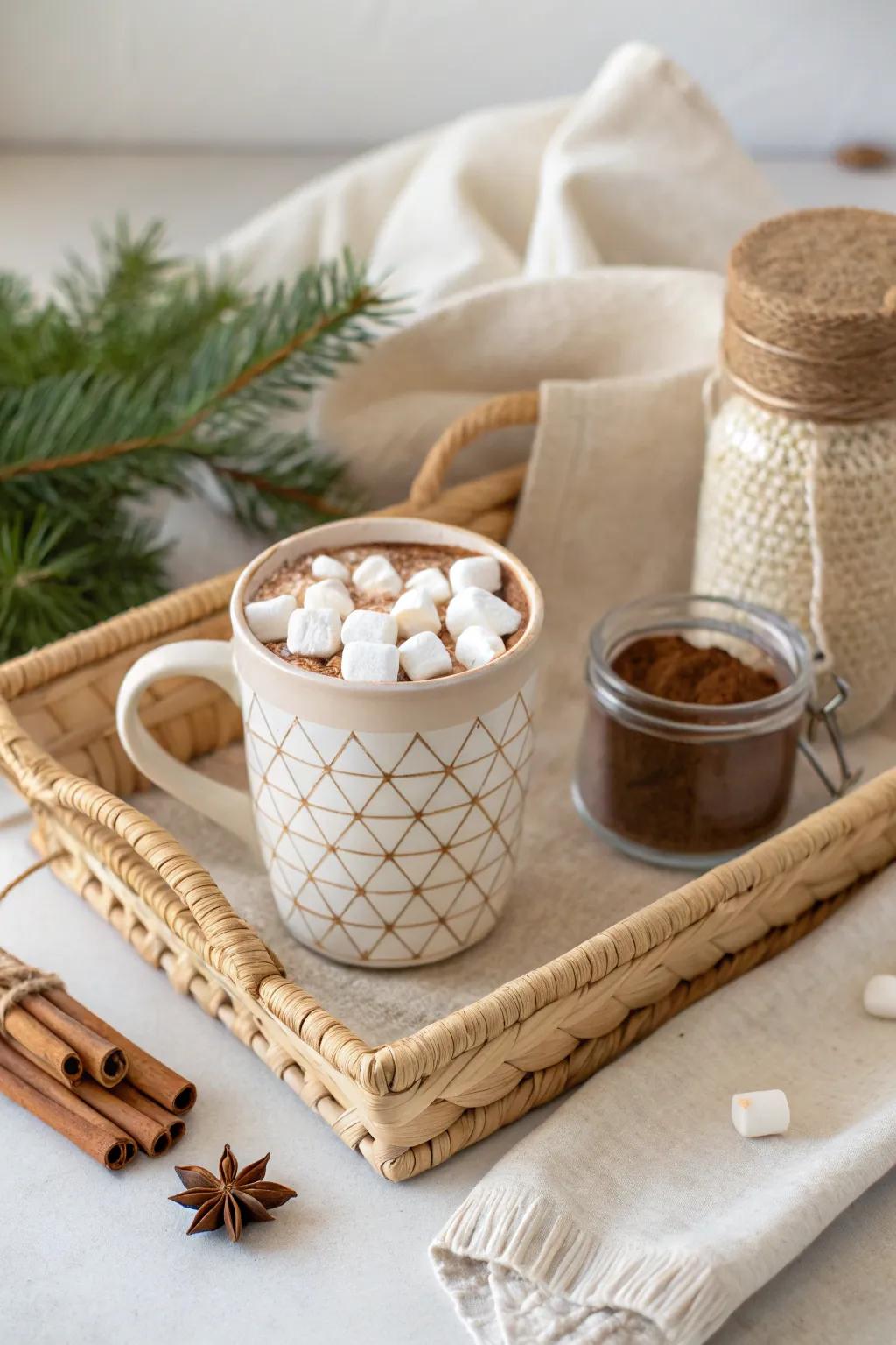 Cozy up with a touch of elegance: Create your own DIY hot cocoa set for a delightful winter treat.