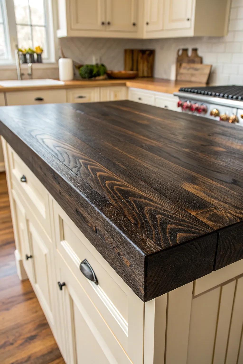 Jet Black Class: Transform your area with the enduring allure of a flawlessly tinted butcher block.