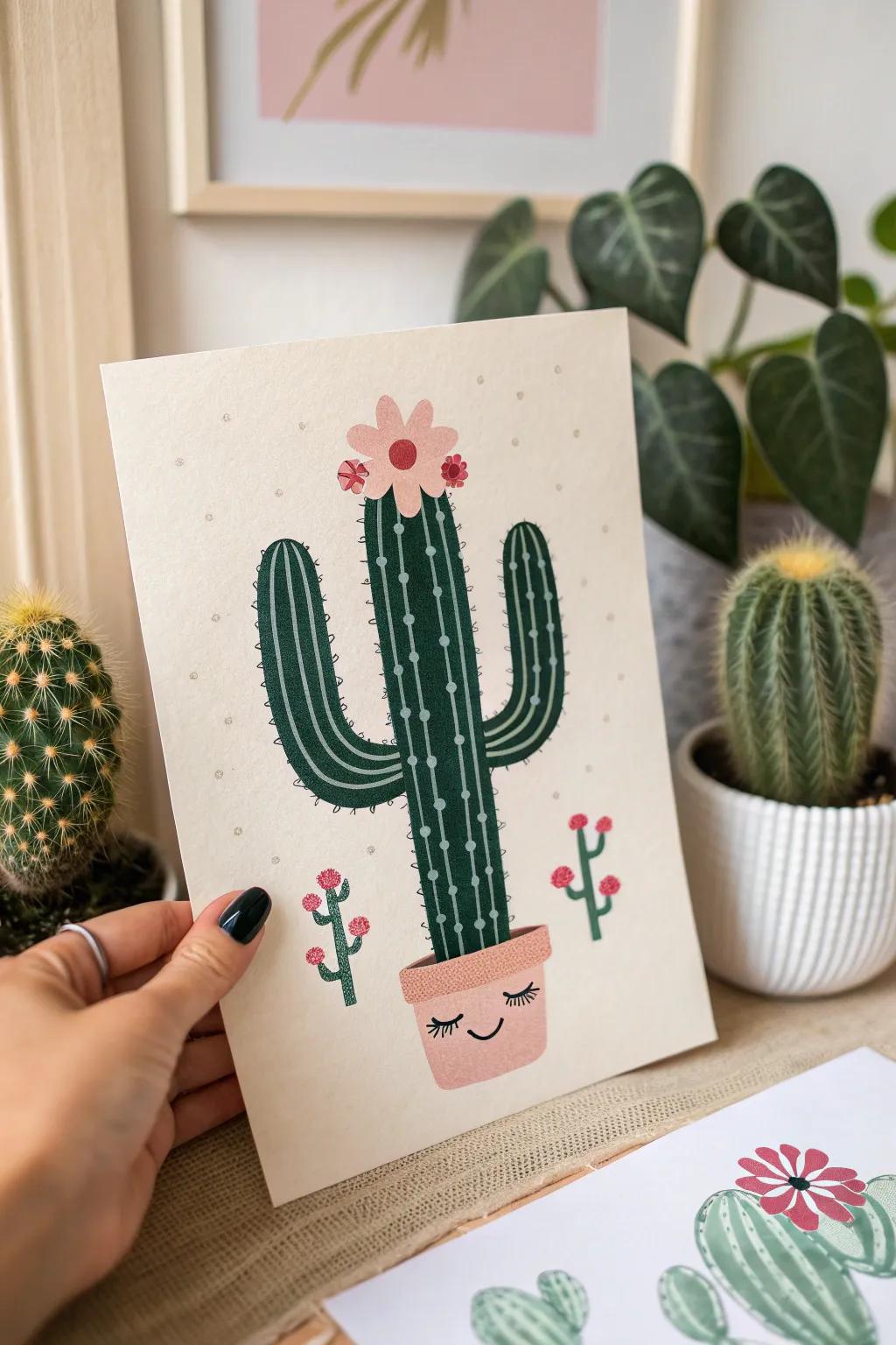 Embrace the charm of kawaii with this delightful cactus drawing that brings joy and simplicity into any space.