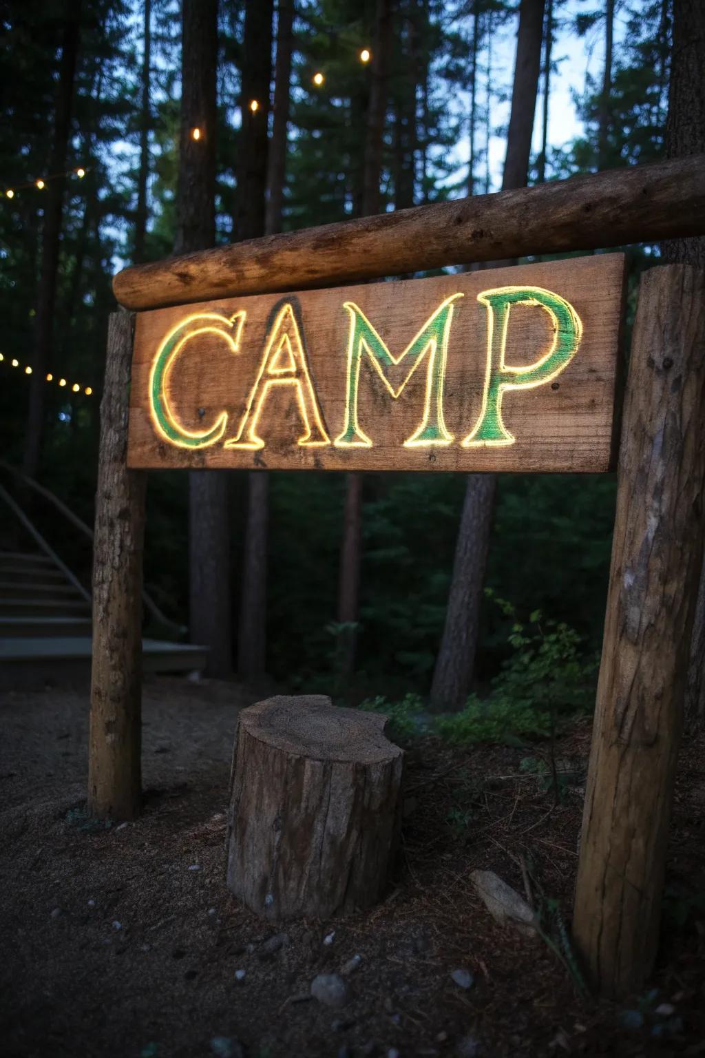 Illuminate your outdoor undertakings with a handcrafted phosphorescent camp marker.