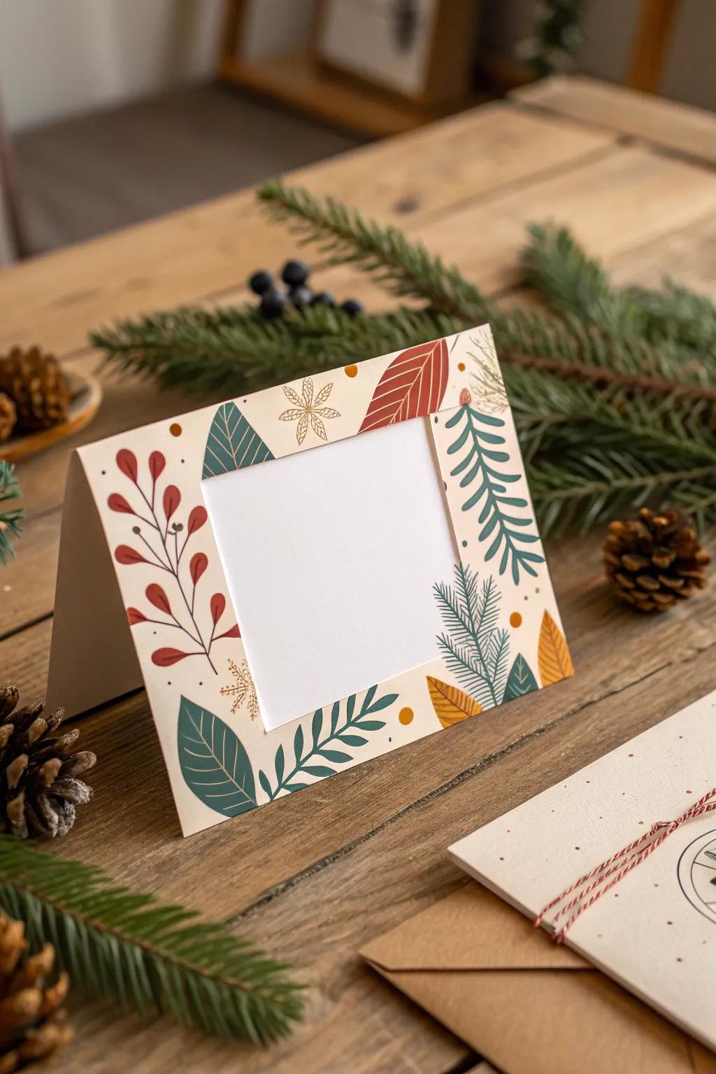 Elevate your holiday salutations with a Scandinavian-inspired Christmas card that captures the essence of family and craftsmanship.