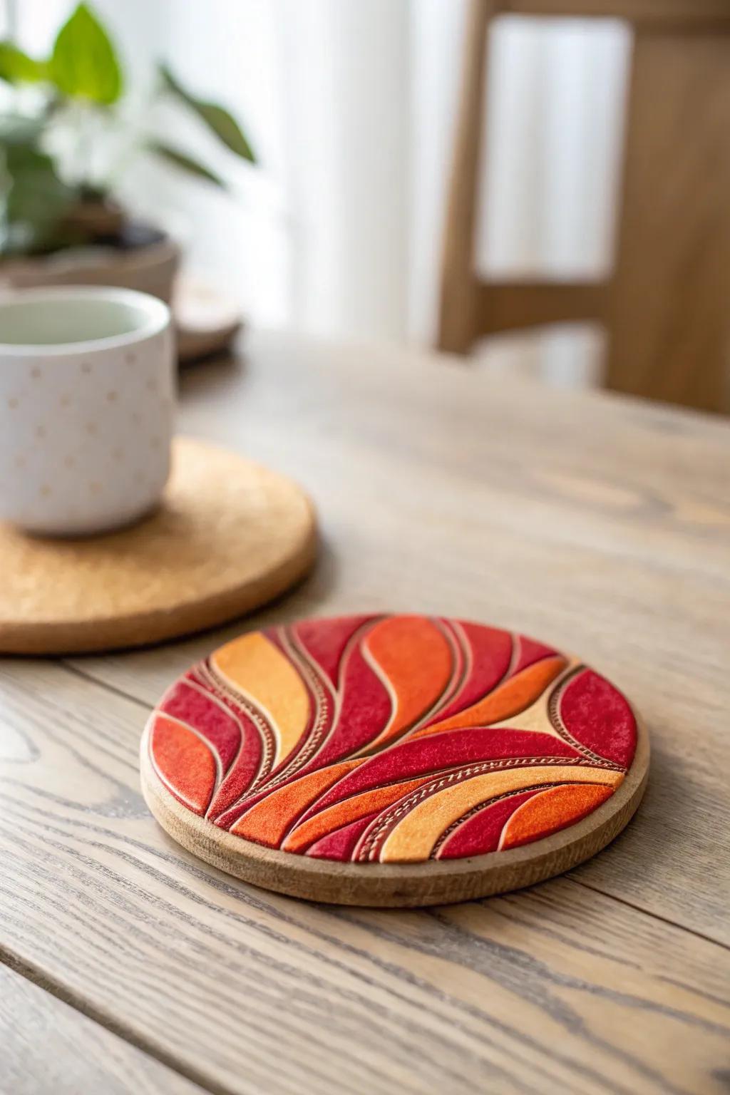 Inject warmth with vibrantly colored, handcrafted clay coasters.