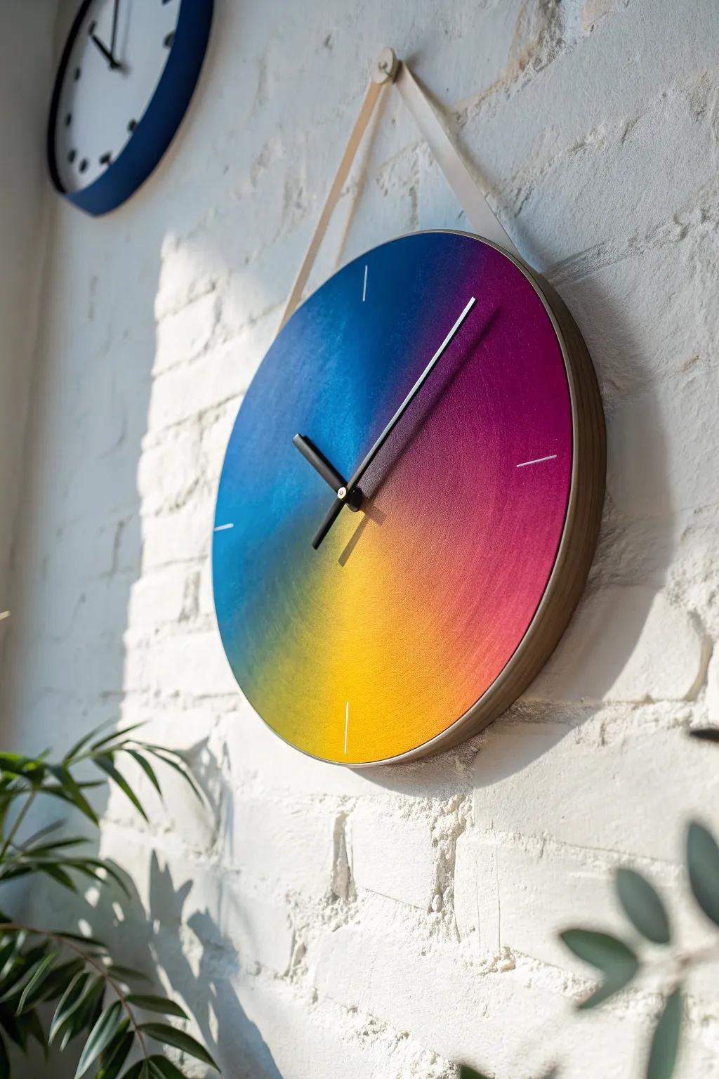 Incorporate a burst of chroma into your expanse via this stunning kaleidoscopic gradient timepiece!