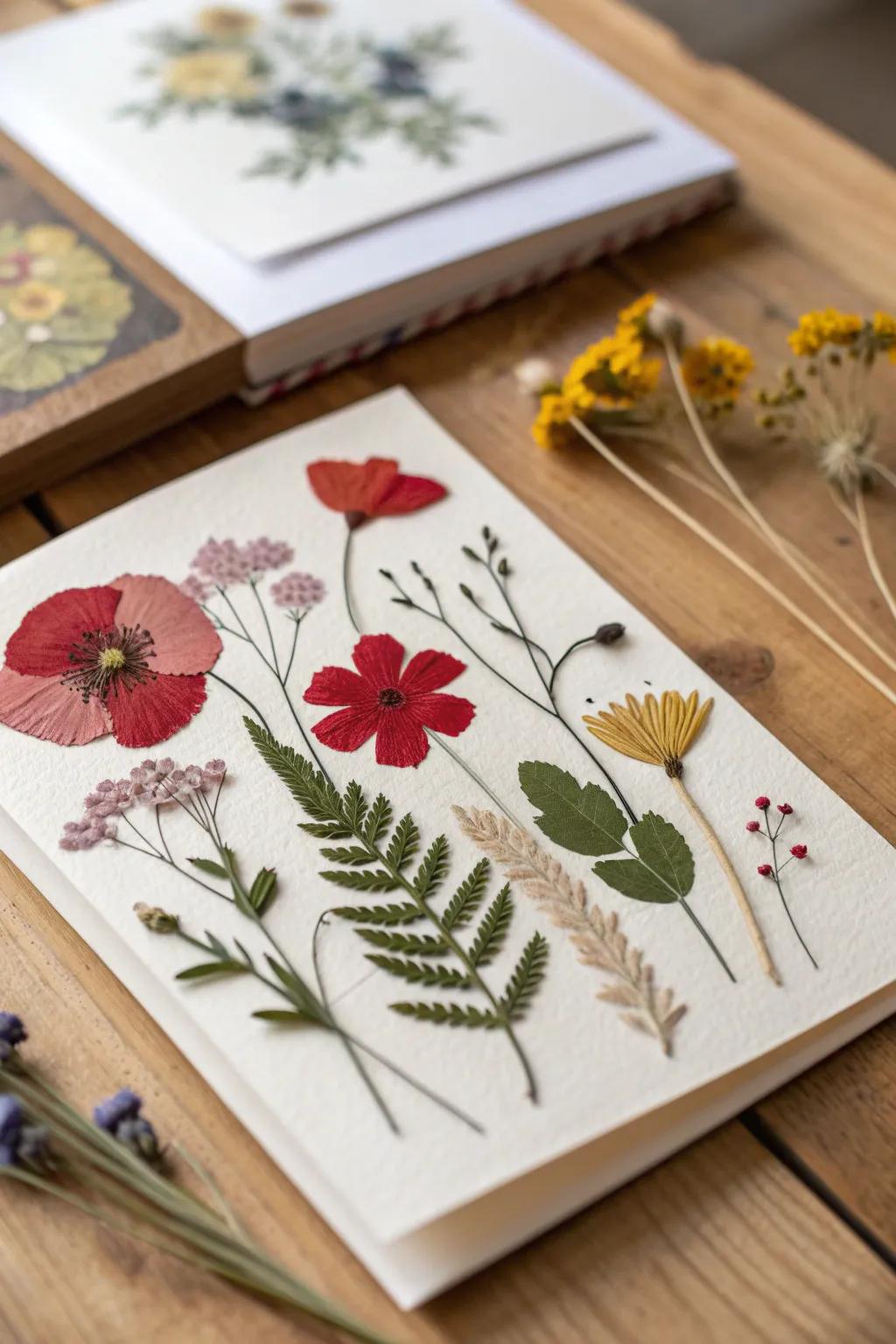Capture the enduring elegance of the outdoors via our Natural Pressed Blossom Cards, suited for every festivity.