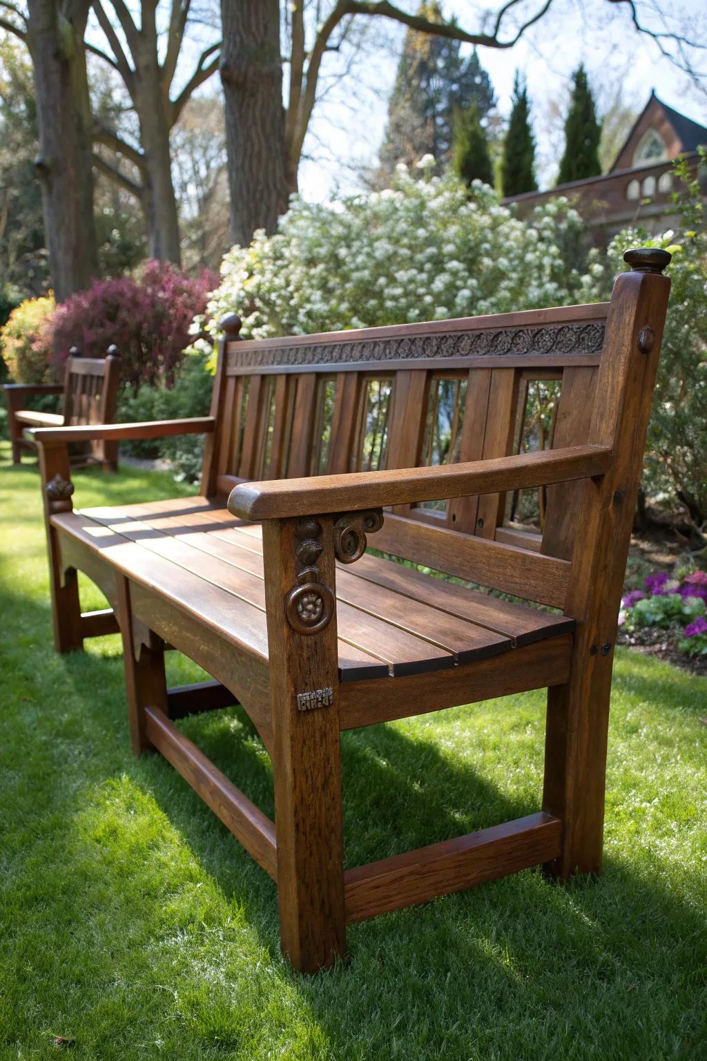 Turn your backyard into a welcoming retreat with a handcrafted wood seat that embodies the skill of exceptional artistry.