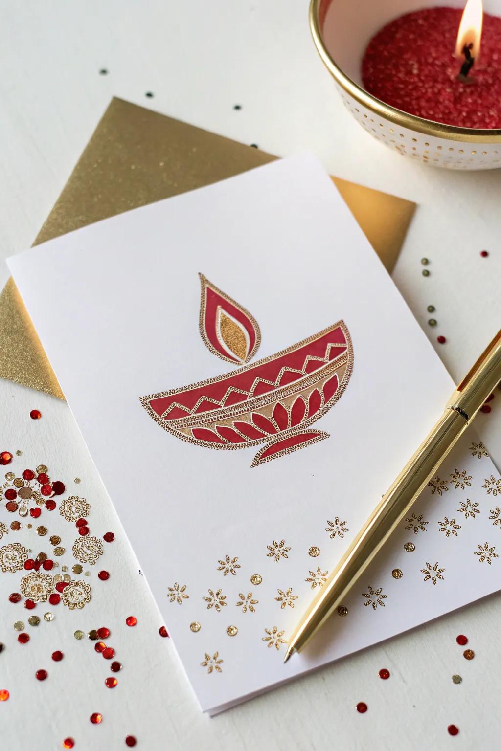 Embrace the festive essence with a hint of aureate and radiance refinement. Commemorate Diwali with handmade allure.