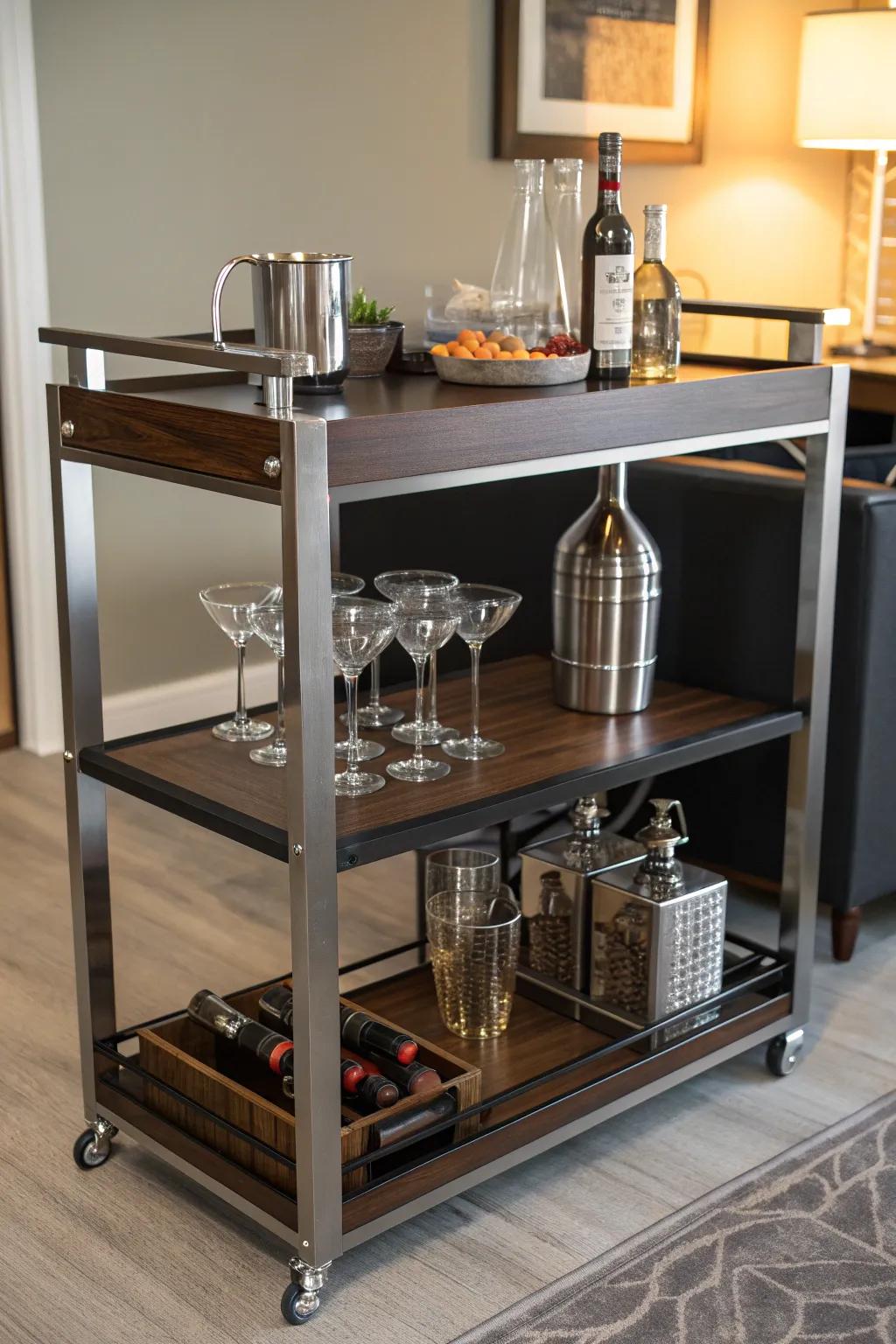 Transform your space with this stylish and efficient DIY drinks trolley, ideally suited for the modern connoisseur.