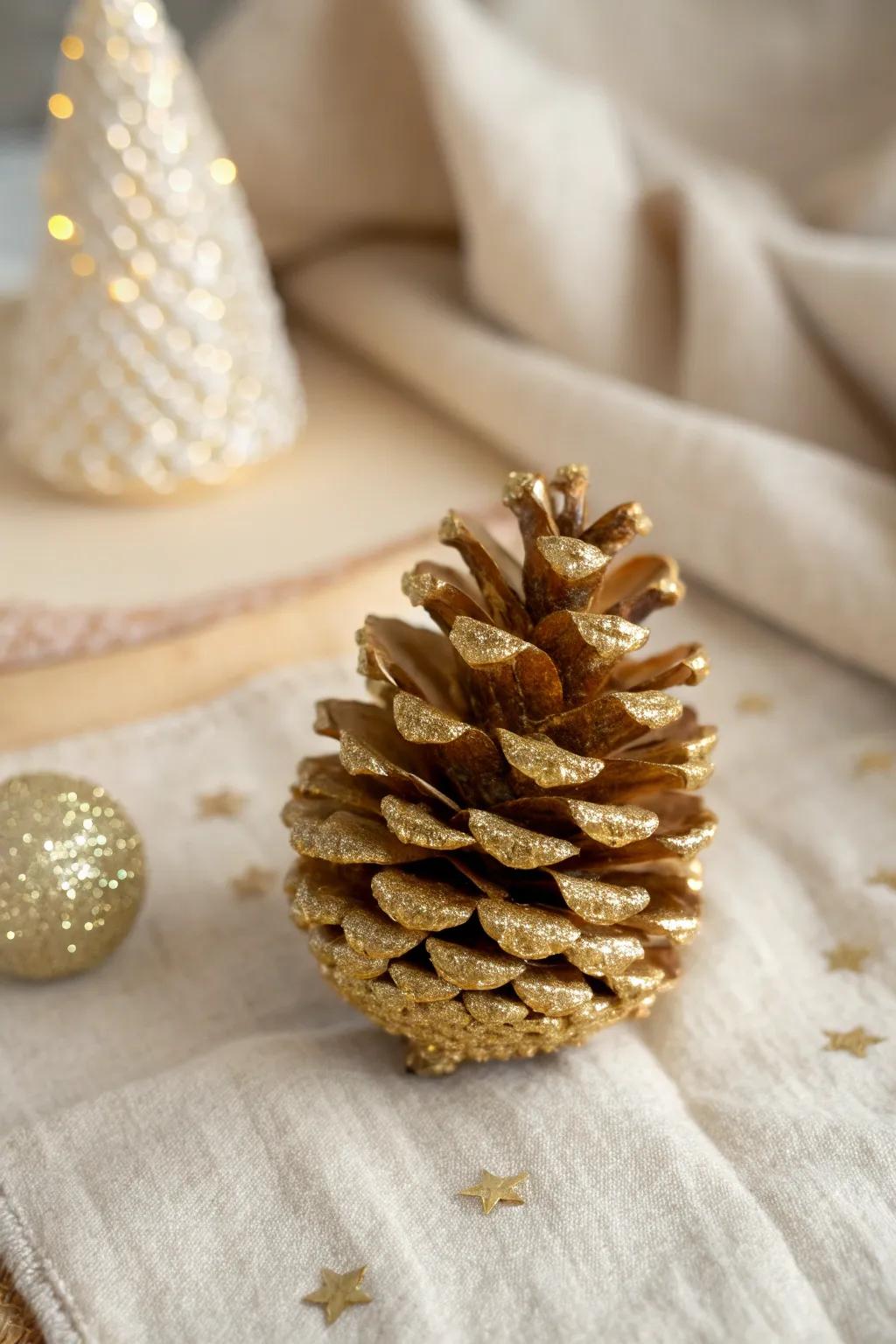 Imbue your holiday aesthetic with a shimmer of glimmering conelets—effortless, organic, and exquisitely festive!