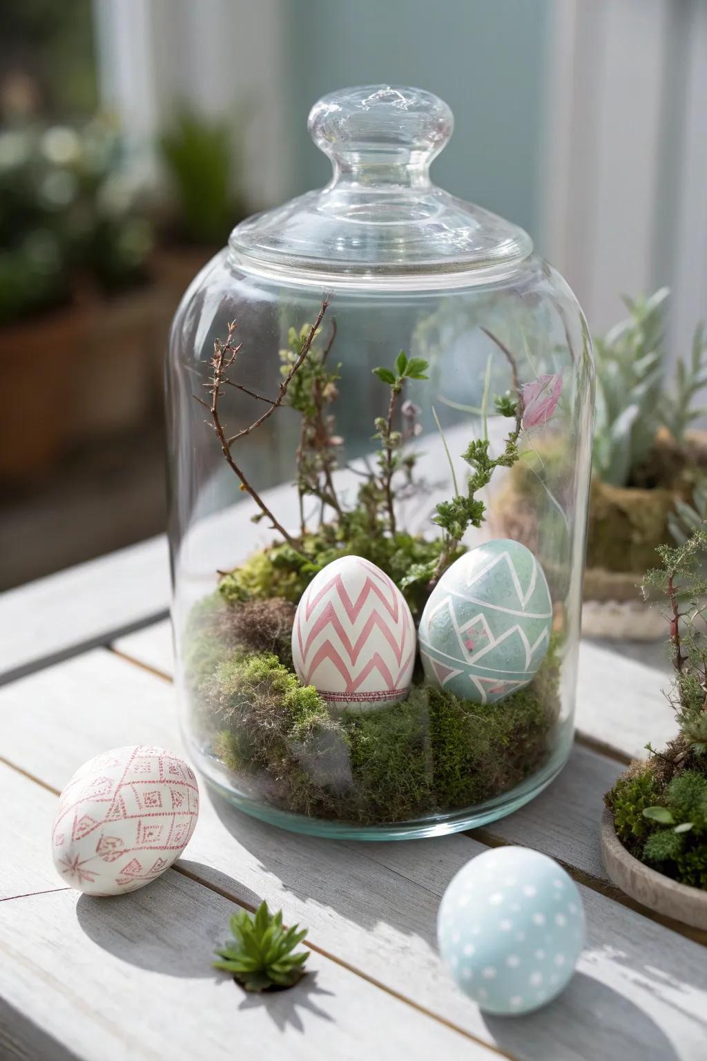 Present a modern, minimalist interpretation to your Easter decor through this striking sphere vivarium centerpiece!