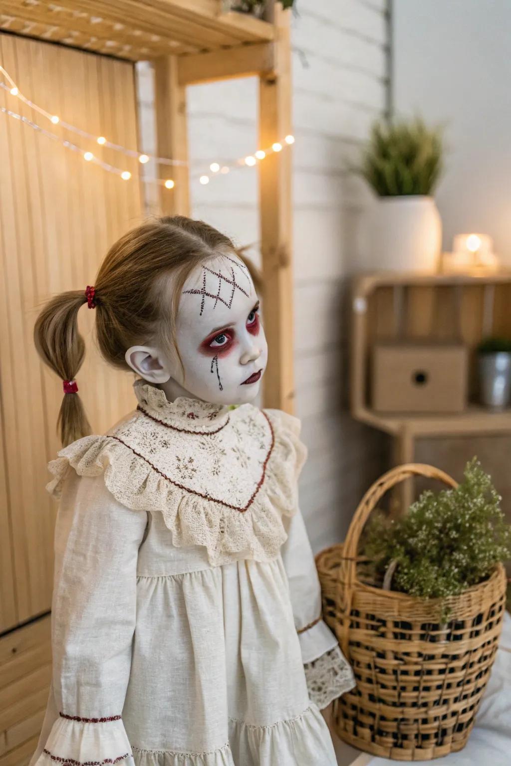 Embrace the eerie sophistication of a haunted figure this Halloween with a blend of minimalist and boho charm.