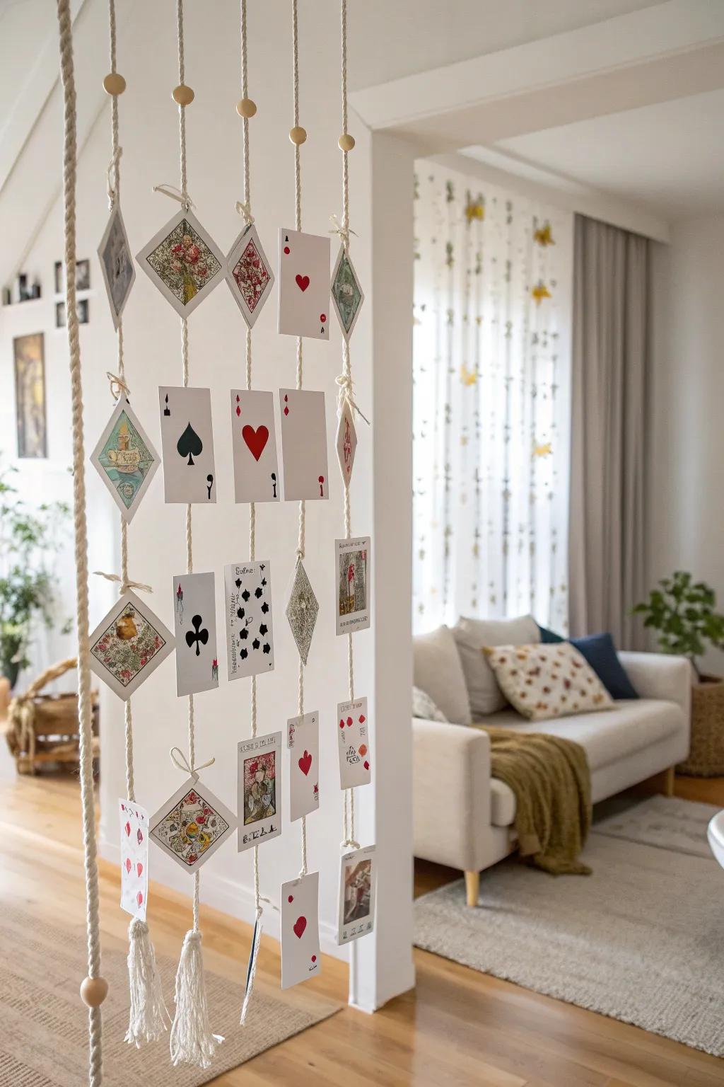 Redesign your area with a fanciful playing card curtain—a daring and artistic proclamation for your minimalist refuge.