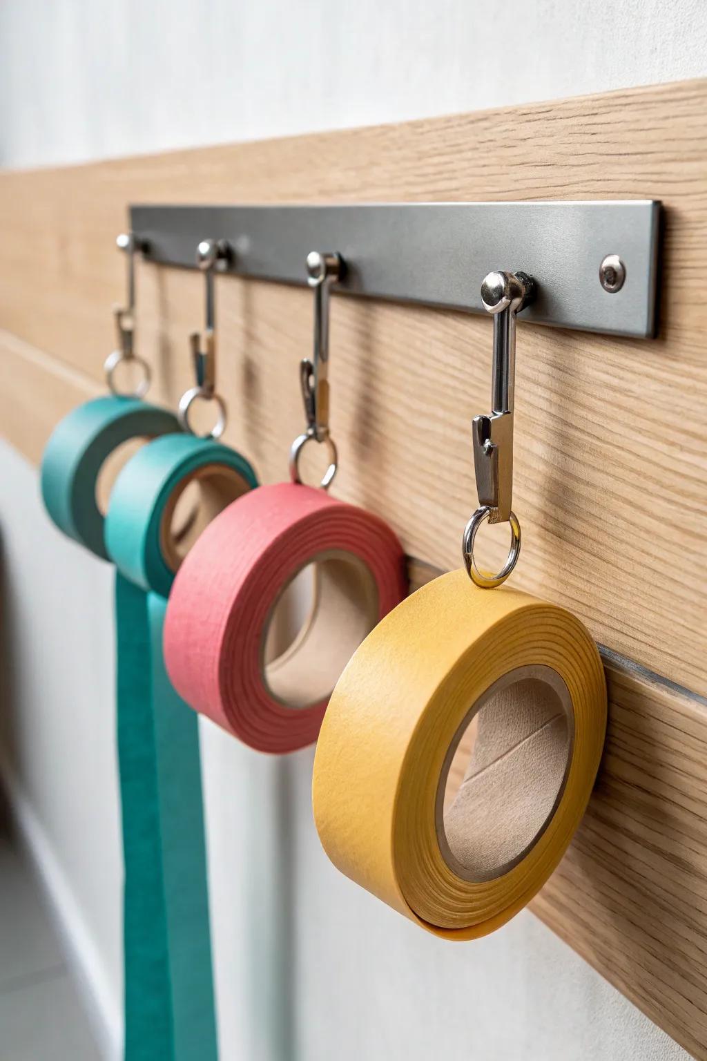 With this elegant magnetized bar arrangement, up your organizing capabilities! Ideal for maintaining your adhesive material in a pleasing and arranged manner.