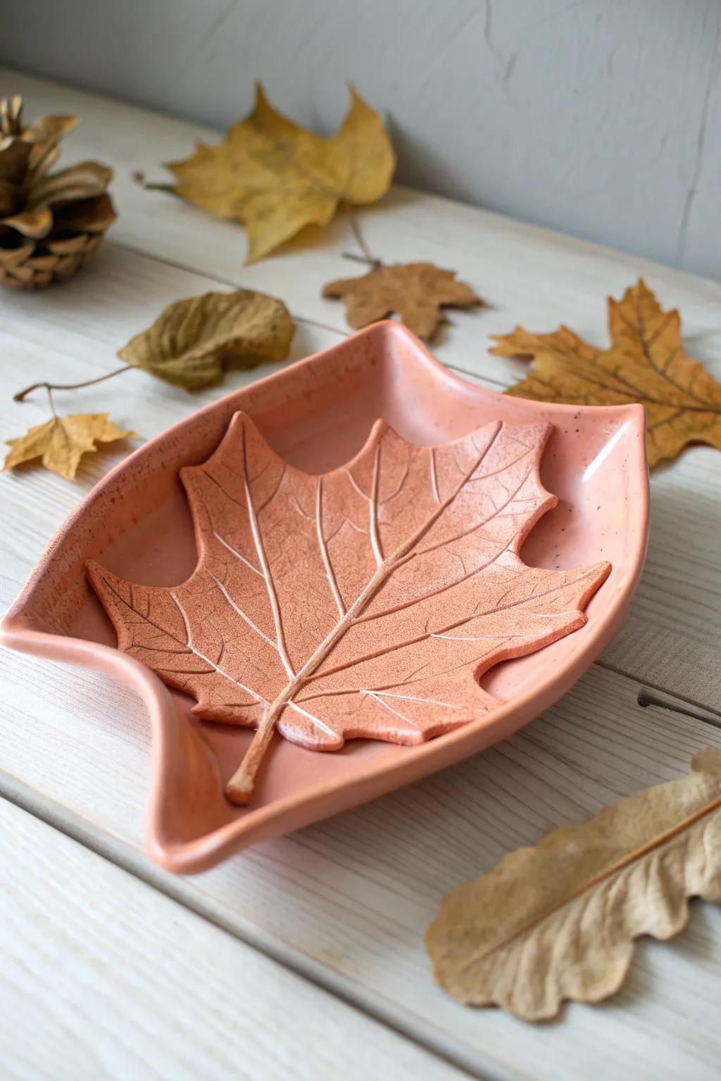 Celebrate the attractiveness of autumn through handcrafted earthenware foliage trays, ideally suited to infusing a natural element into your household.