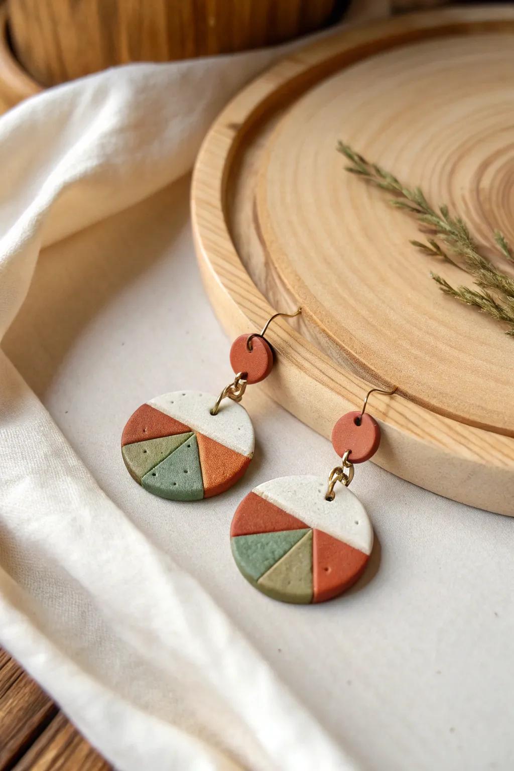Elevate your panache through handcrafted argil earrings that unify minimalist design and striking tints.
