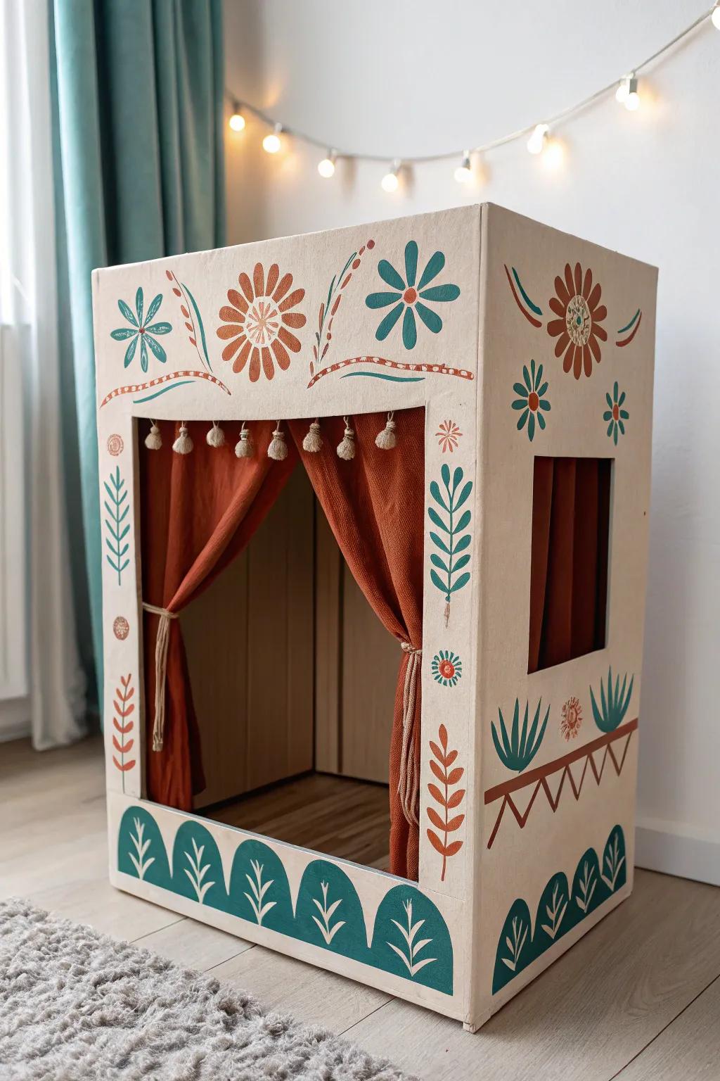 Redesign a plain corrugated box into a fanciful play stage—where imagination and narrative come alive!