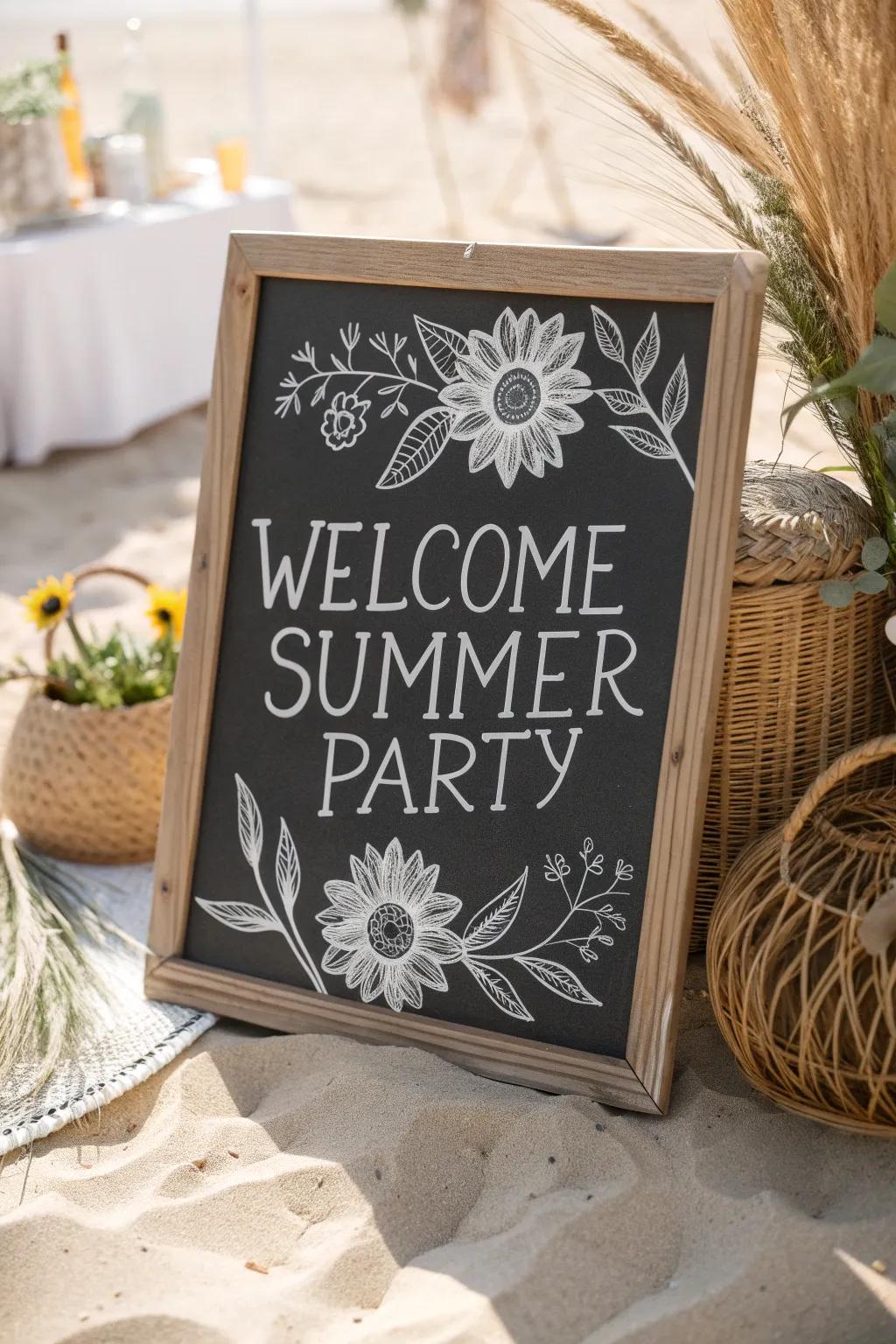 Establish the stage for a flawless summer get-together with this endearing welcome indication.