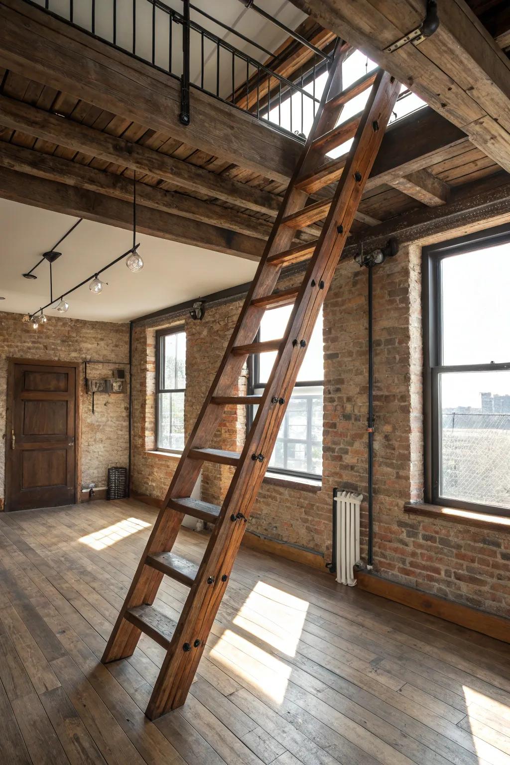 Enhance your space with clever ladder storage.