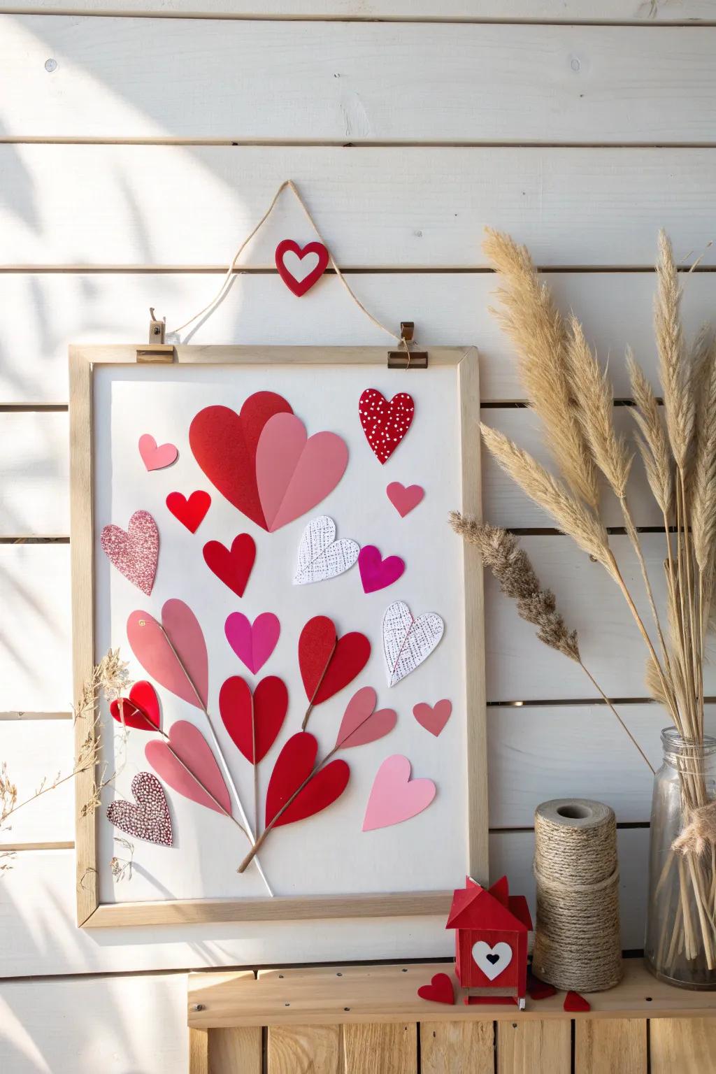 Elevate your February ingenuity with a sophisticated cutout mosaic that seamlessly melds minimalist and boho aesthetics.