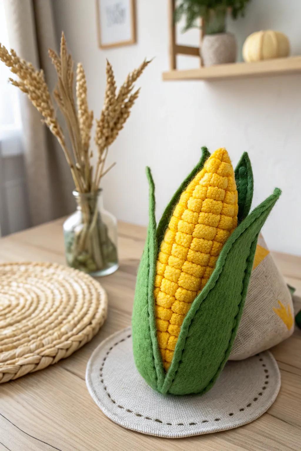 Embrace the charm of self-made through this delightful felt corn on the cob—optimal intended for playful, inventive repasts.
