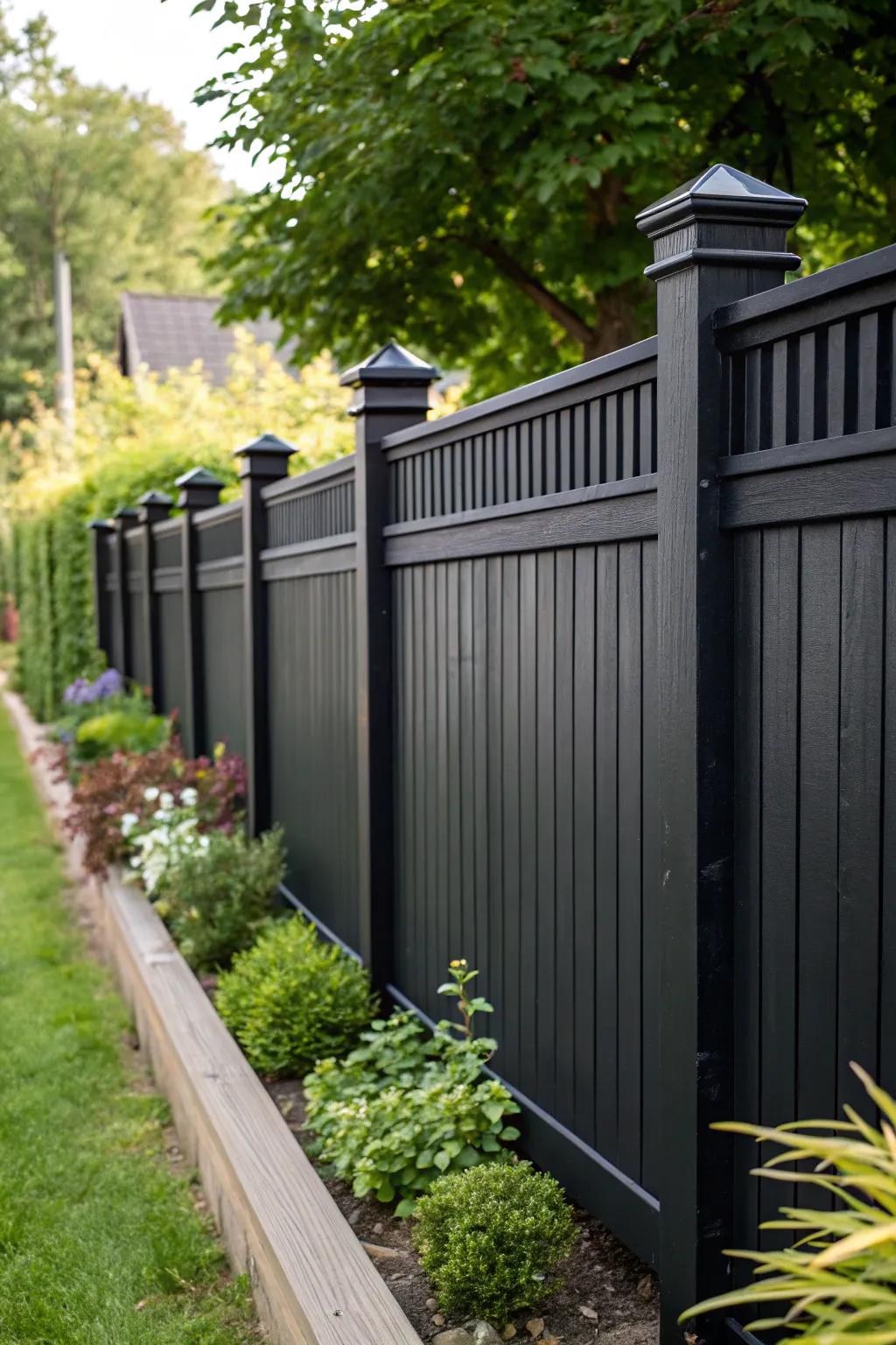 Revitalize your garden with the bold elegance of an onyx fence, where craftsmanship complements modern style.