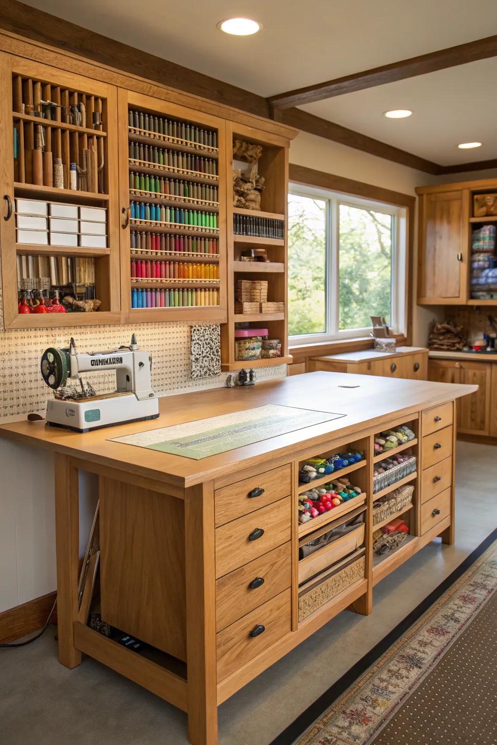 Master your crafts with precision and style in a well-organized craft room. #Craftsmanship #WorkshopGoals
