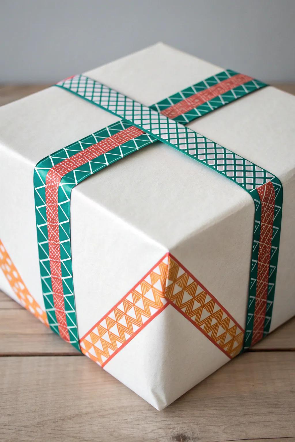 Transform your gift dressing with striking pattern band designs for a dash of Scandinavian-Boho sophistication.