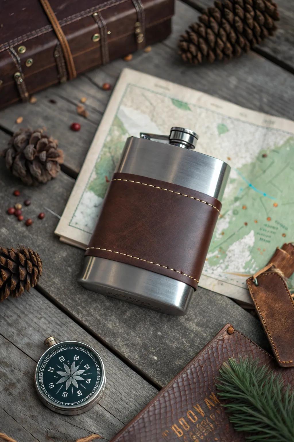 Adventure-Ready: Elevate your journey with a handcrafted flask designed for the great outdoors.